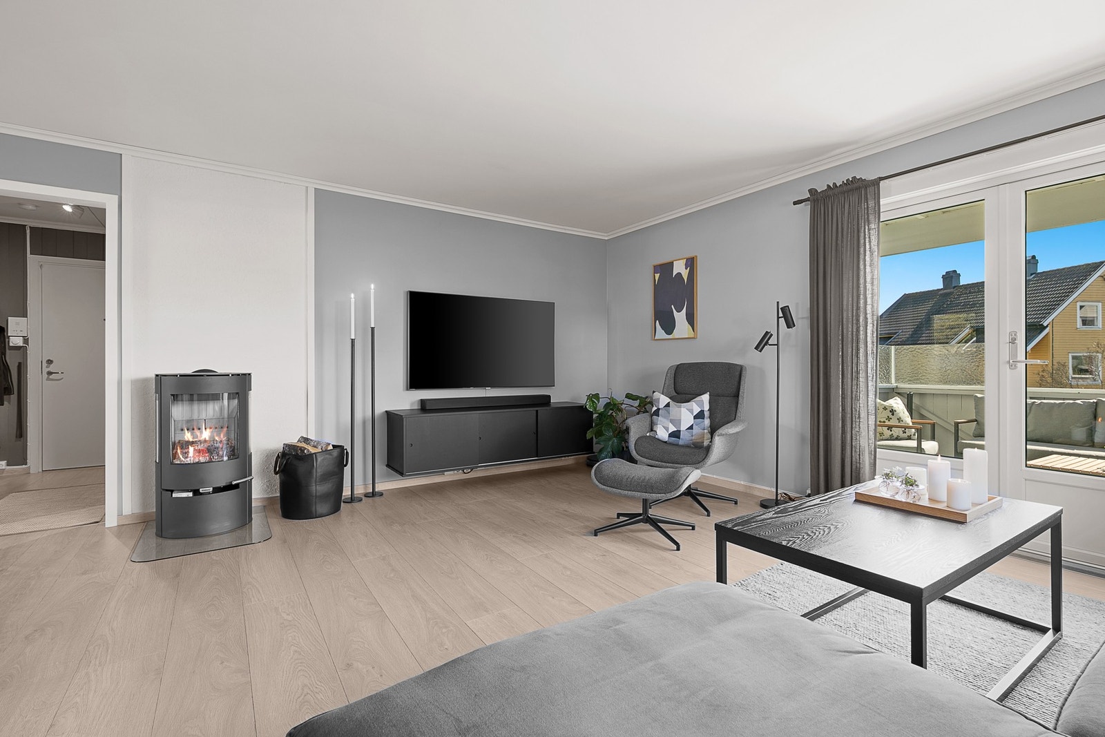 Dagens eier satt inn ny vedovn i 2020. Galleribilde