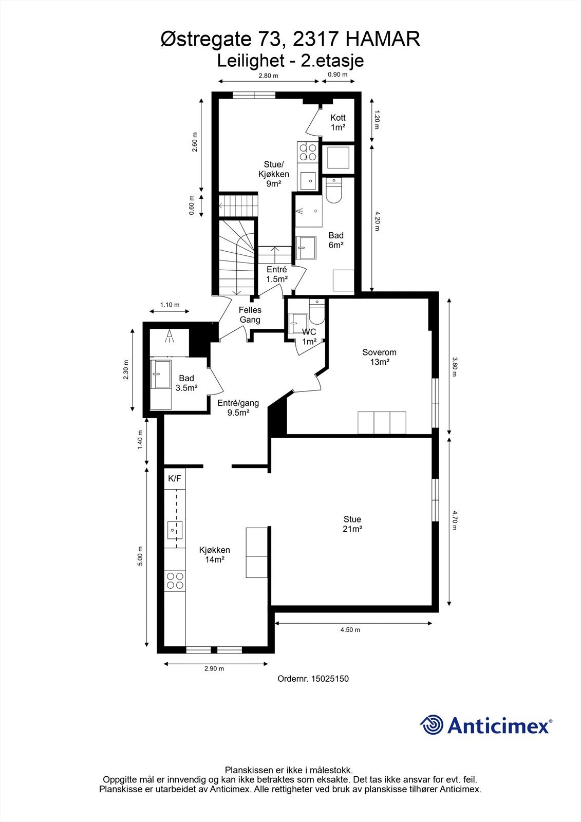 Plantegning 2. etasje Galleribilde