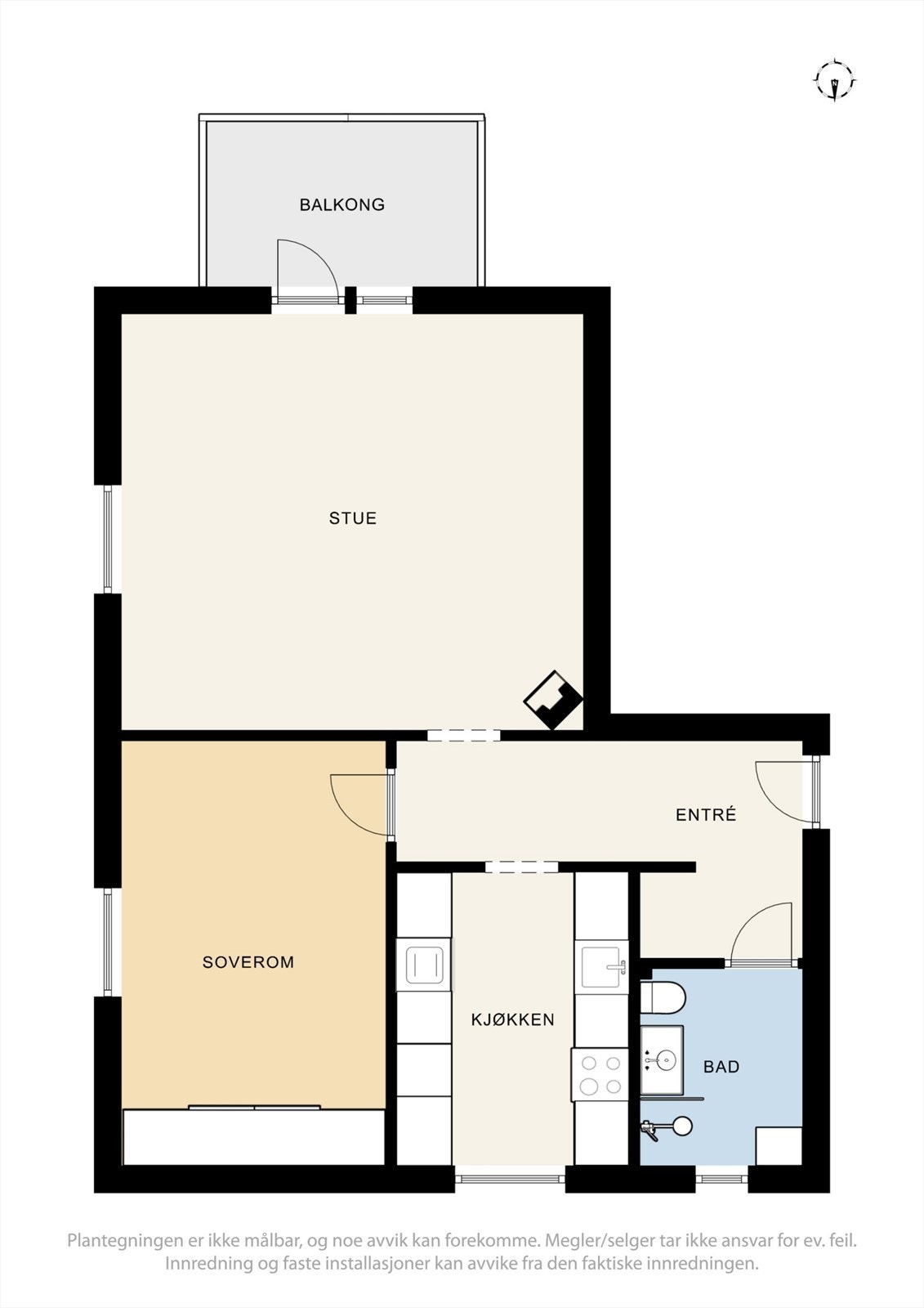 Plantegning. Det medfølger to kjellerboder på tilsammen 17 kvm, samt en loftsbod på ca 4 kvm. Galleribilde