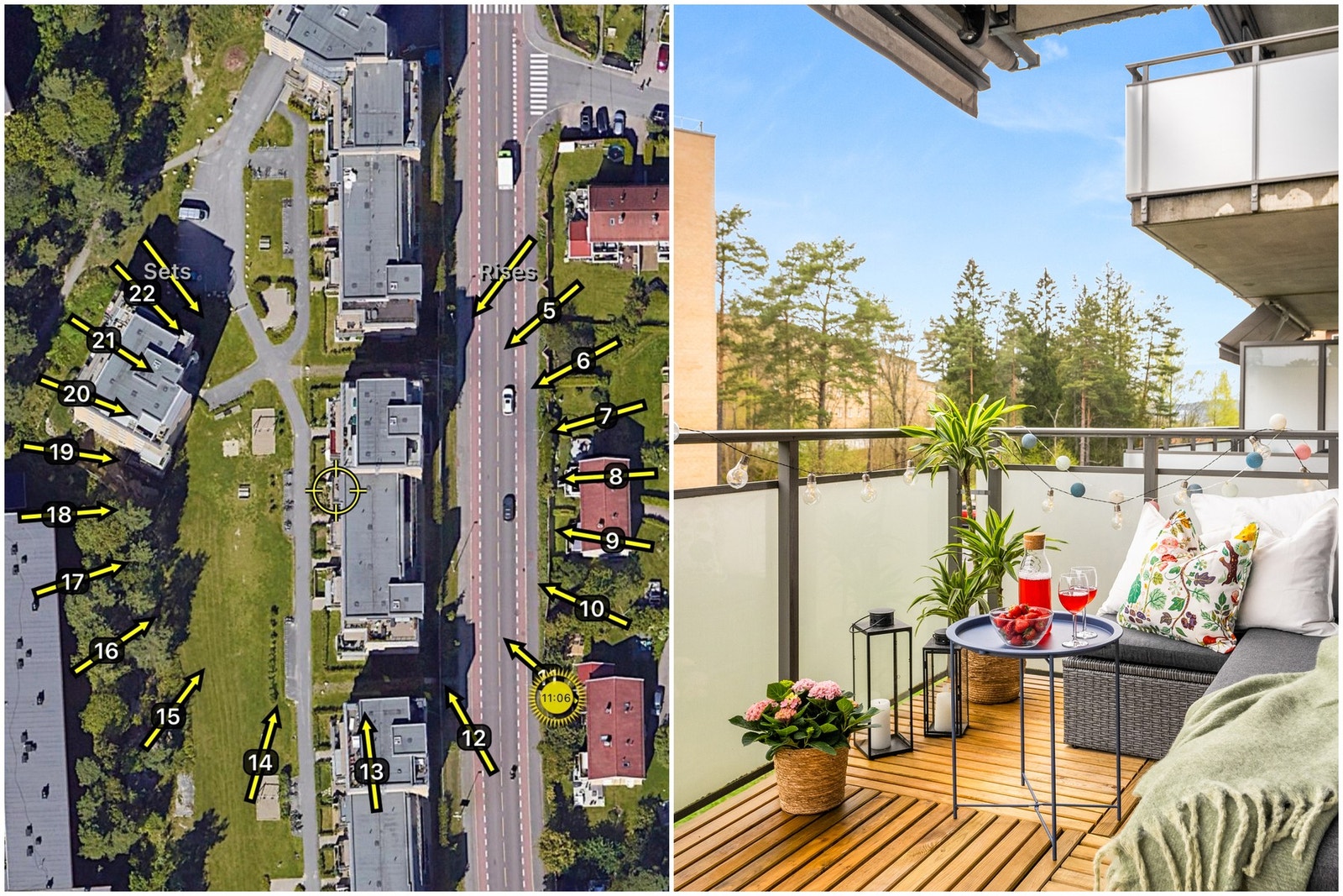 Den vestvendte beliggenheten sørger for meget gode solforhold. Det er tillat å grille med gass- eller elektrisk grill på balkong. Galleribilde