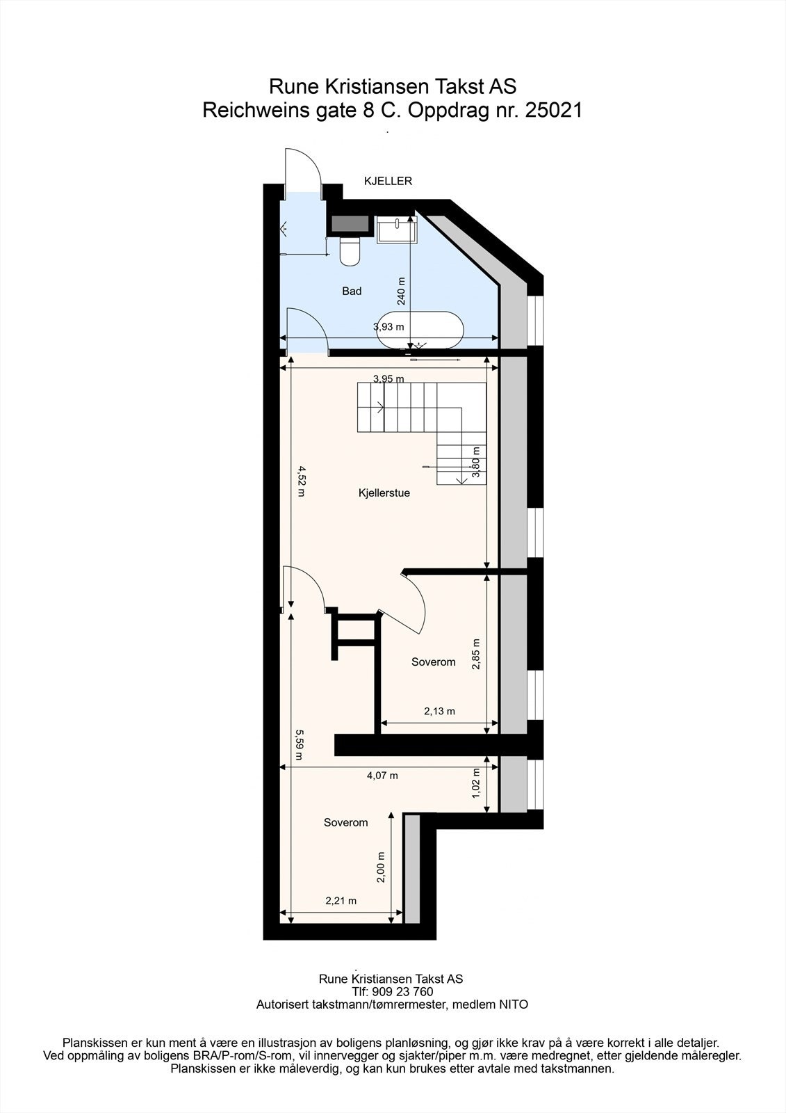 Plantegning kjelleretasje. Planløsning kjeller samsvarer ikke med siste godkjente tegning. Galleribilde