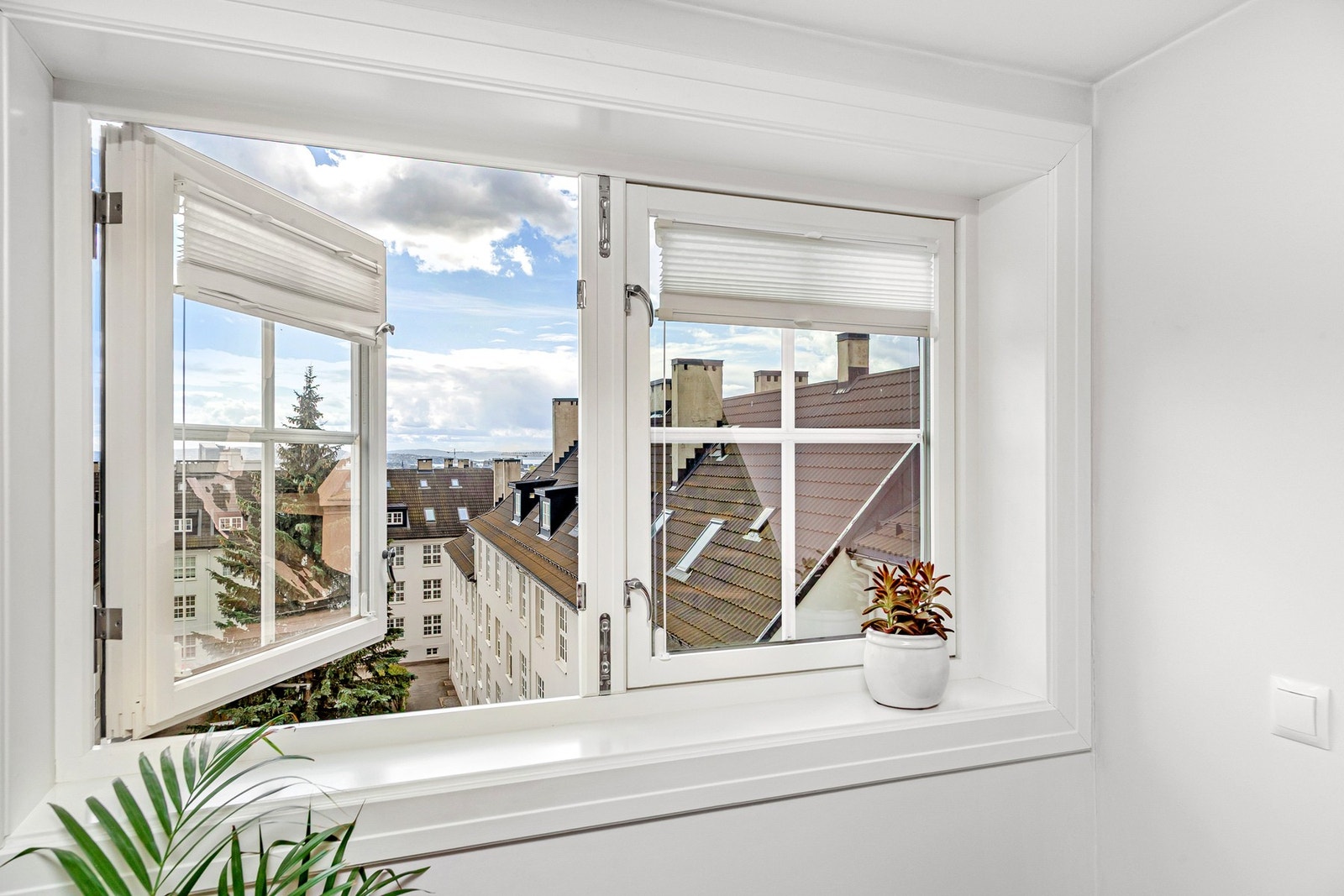 Fra stuen er det fin utsikt og ingen gjenboere. Utsynet blir som et "åpent pusterom". Galleribilde