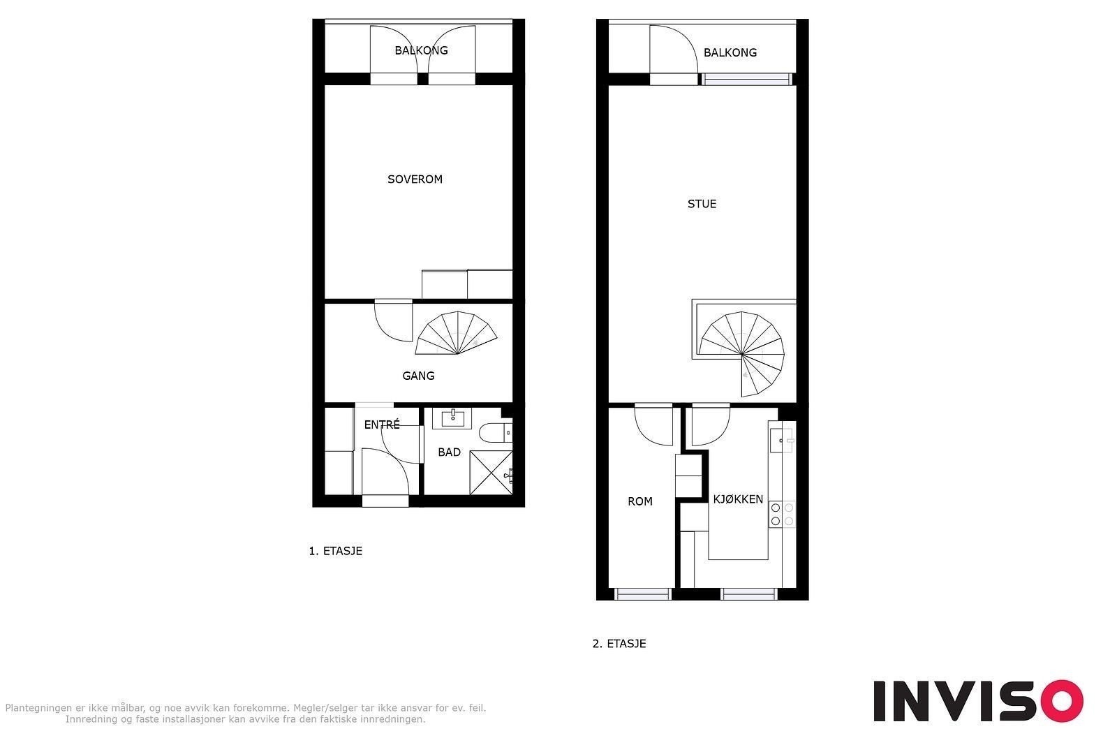 Plantegning 1 og 2 etasje Galleribilde
