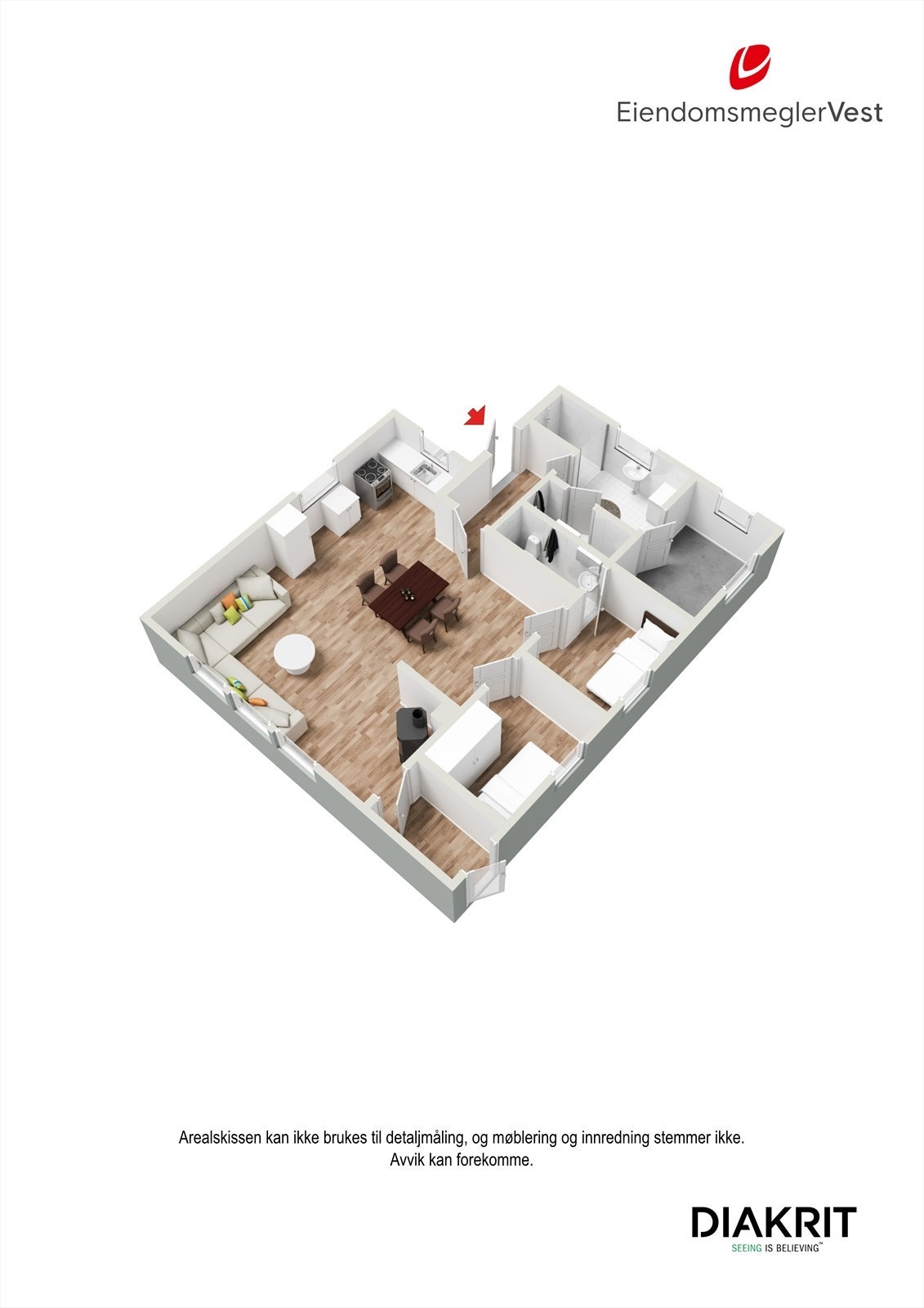 3D - Plantegning enebolig Galleribilde