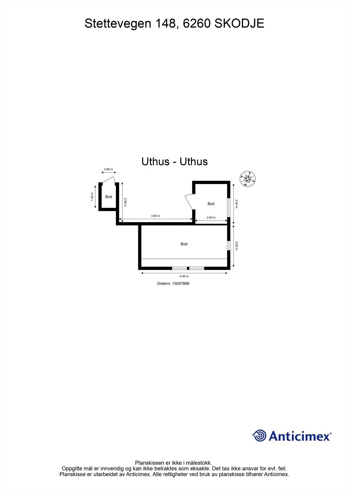 Målsatt plantegning uthus Galleribilde