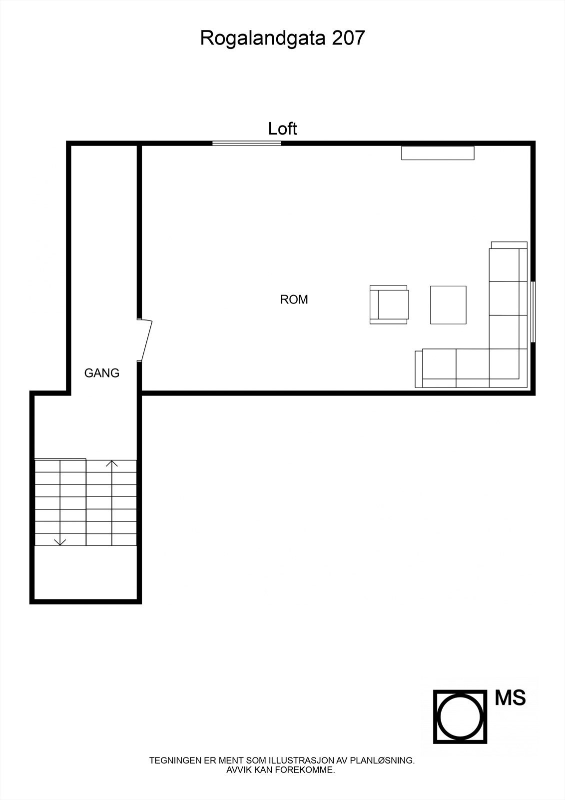 Plantegning loft Galleribilde