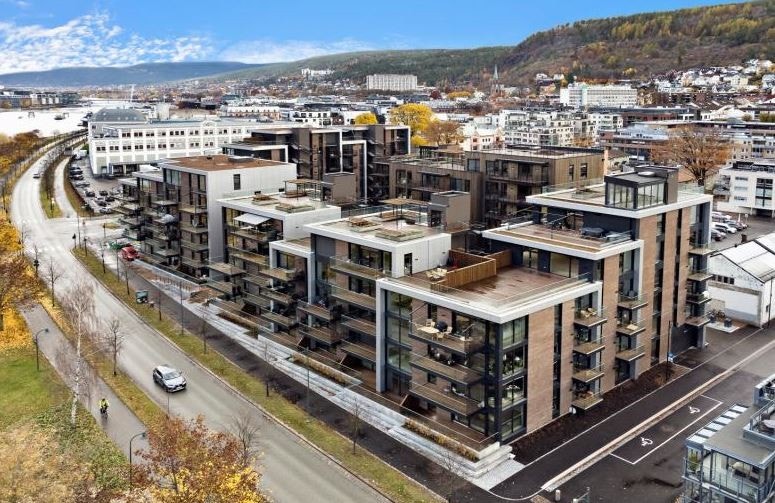 Svanegangen er blitt ett av Drammens flotteste boligprosjekter i tillegg til at det har en idyllisk beliggenhet ved elva Galleribilde