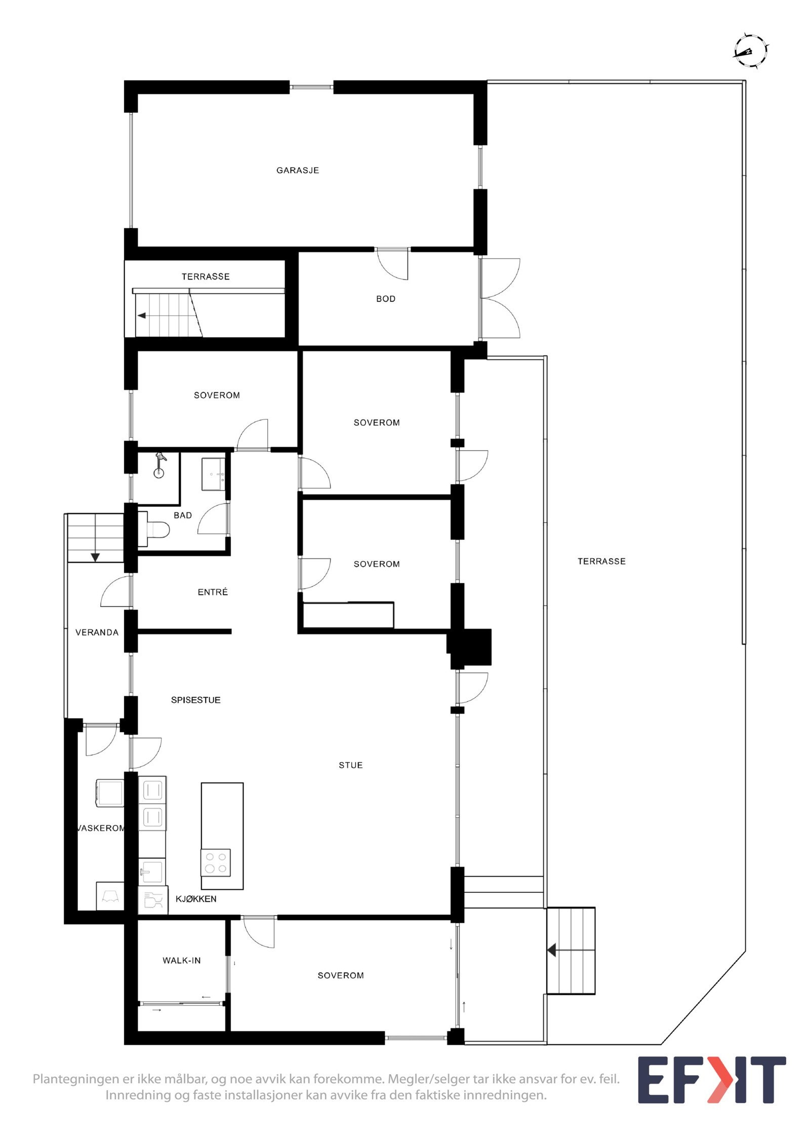 2D Plantegning - 1.etasje. Galleribilde