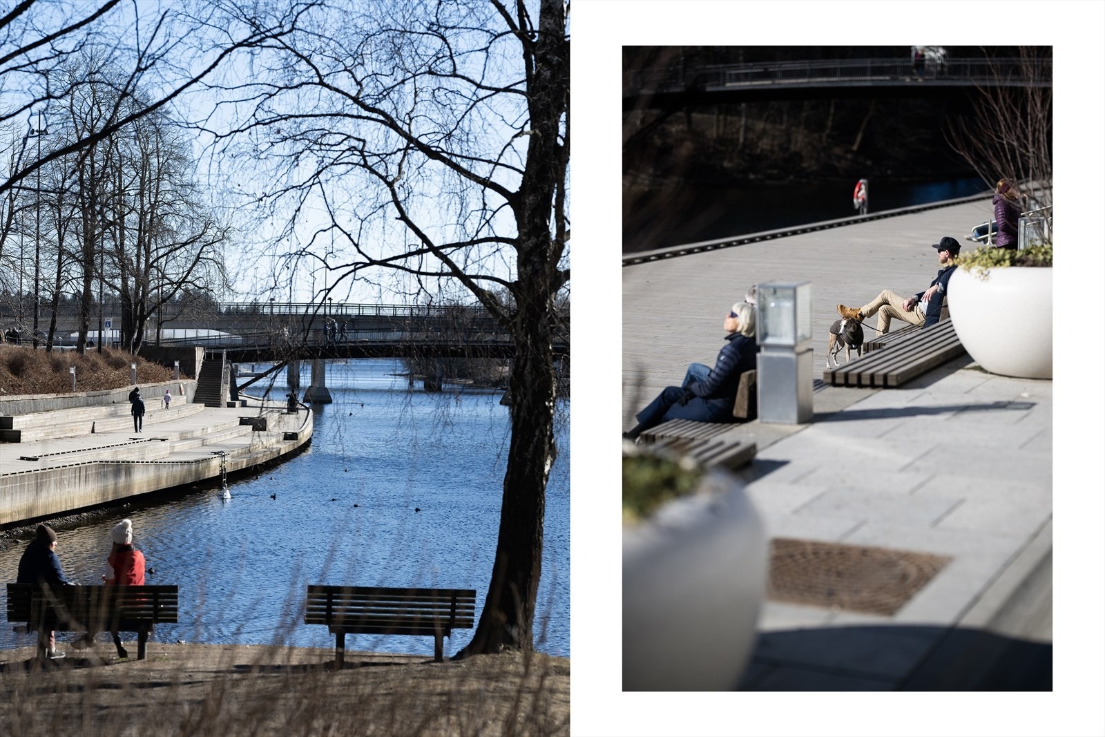 Den nye elvepromenaden danner en nesten halv kilometer lang, myk linje langs Sandvikselva Galleribilde