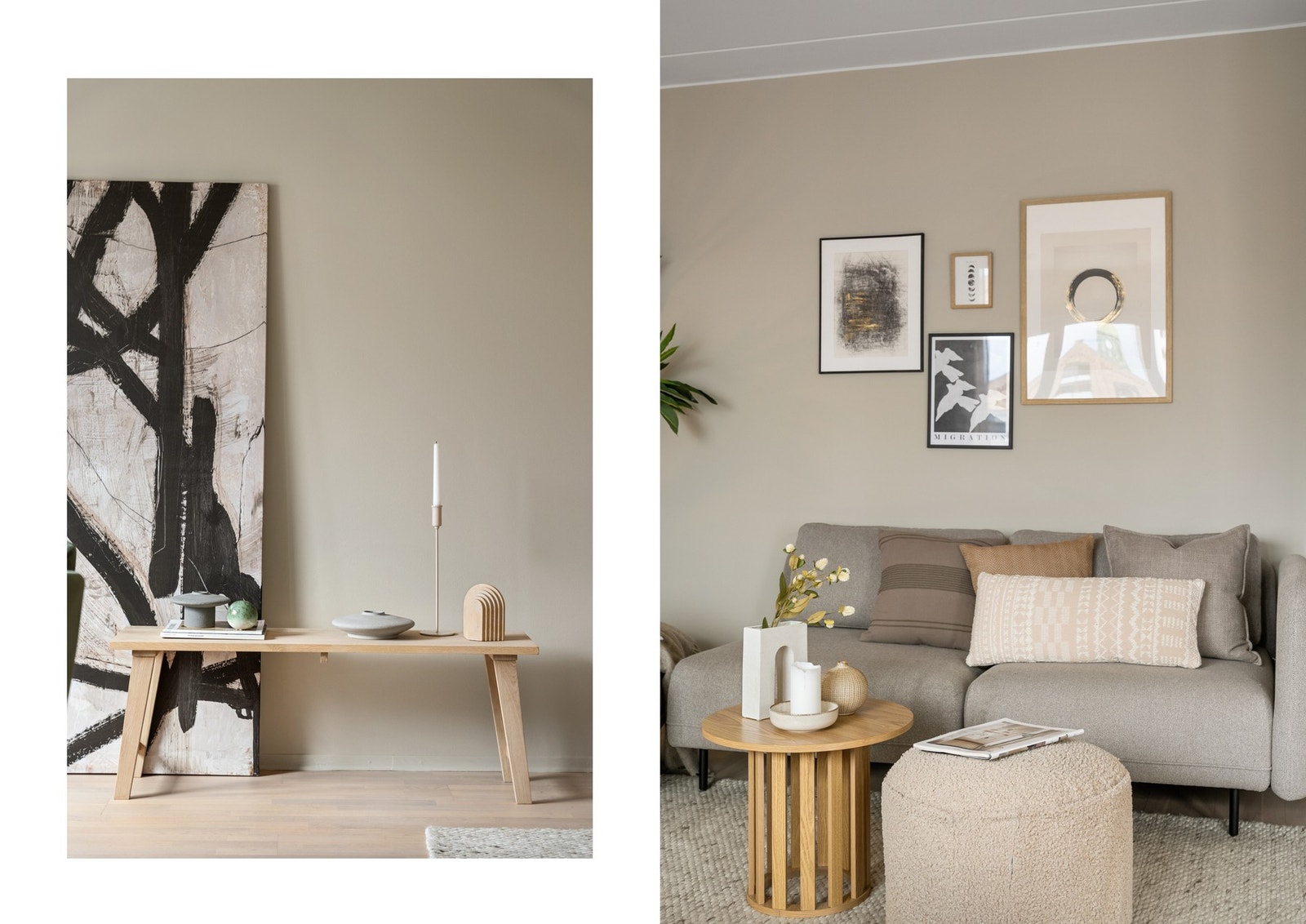 Nylig malte veggflater som gir et herlig inntrykk av leiligheten Galleribilde