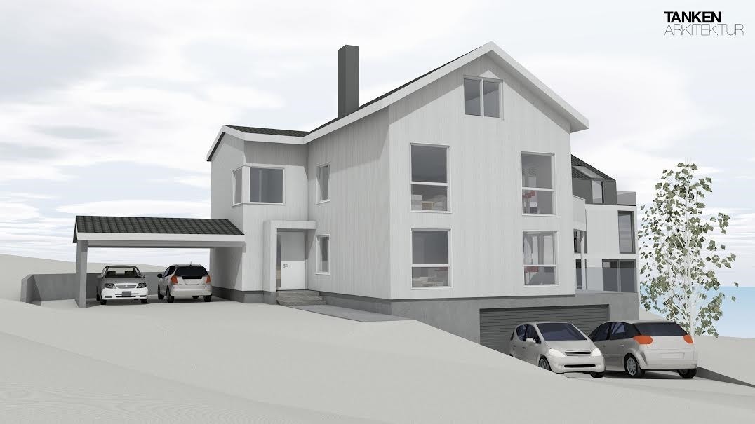 Eier har tidligere fått laget skisser/plantegninger for å evt. bygge om boligen til to meget lekre og store leiligheter(NB! søknad/godkjennelse har passert tidsfrist for igangsettelse) Hva med en generasjonsbolig? Galleribilde