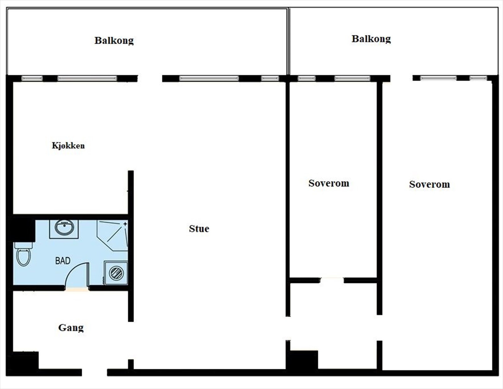 Plantegning - kun illustrasjon/avvik kan forekomme. Galleribilde