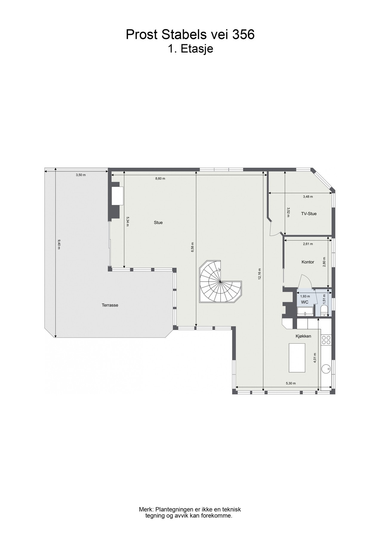 Plantegning - 1. etasje. Galleribilde