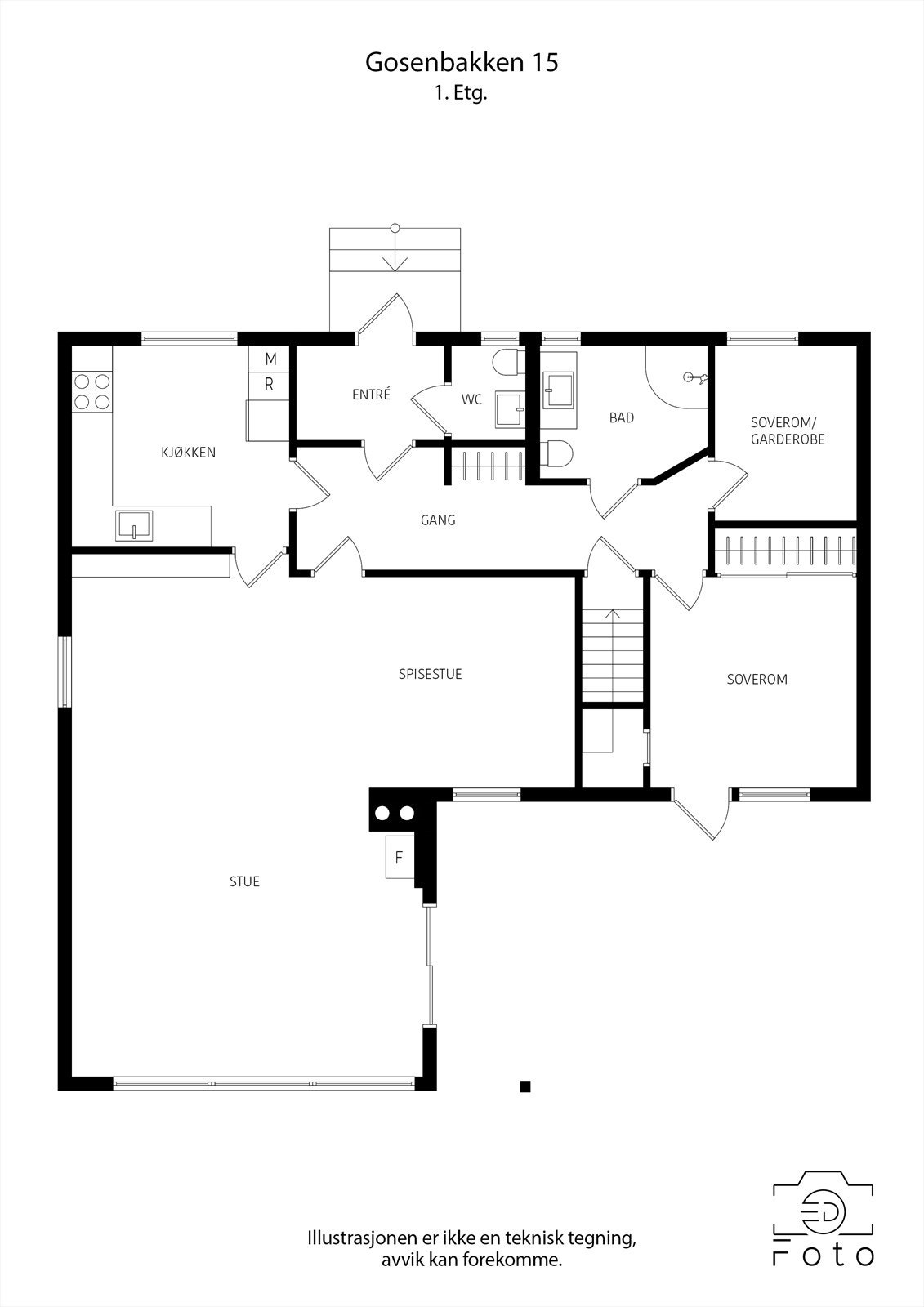 Plantegning 1.etg Galleribilde