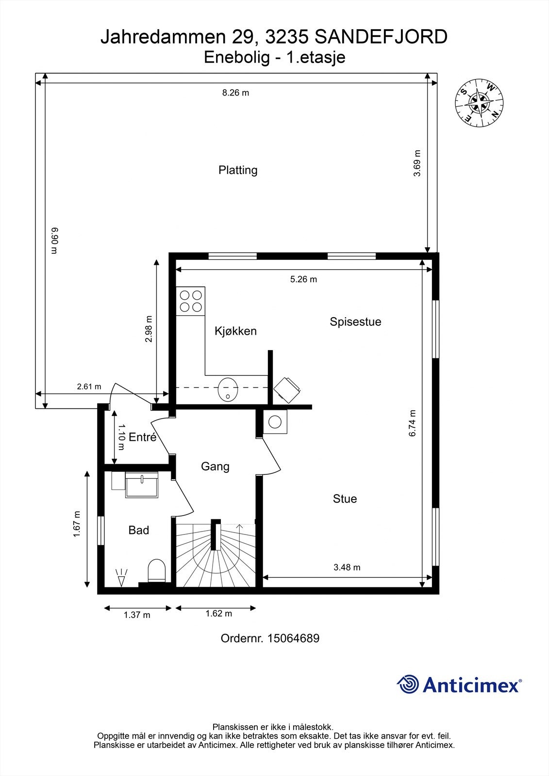 Plantegning 1. etg. Galleribilde