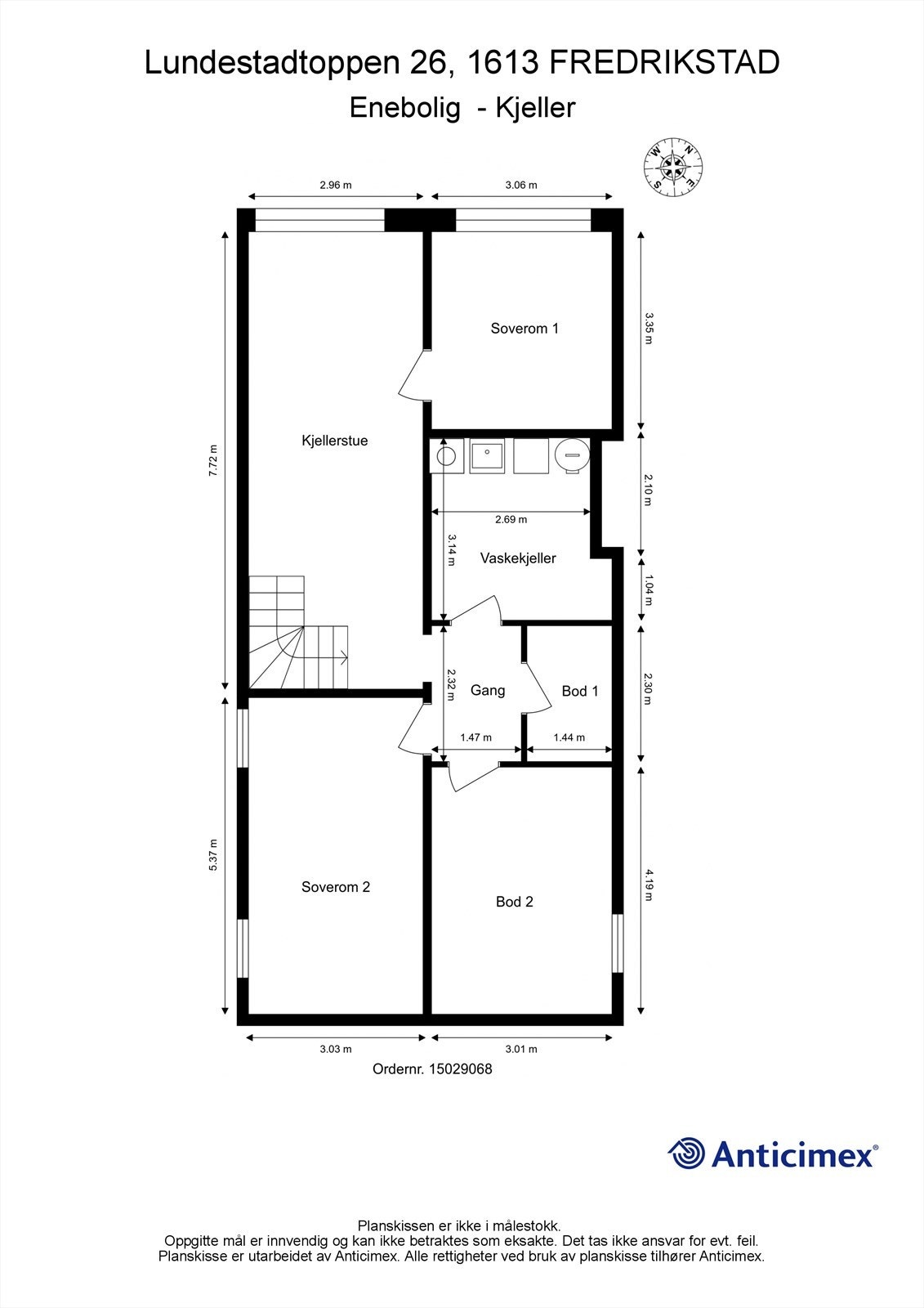 - Veiledende skisse av kjeller. Galleribilde