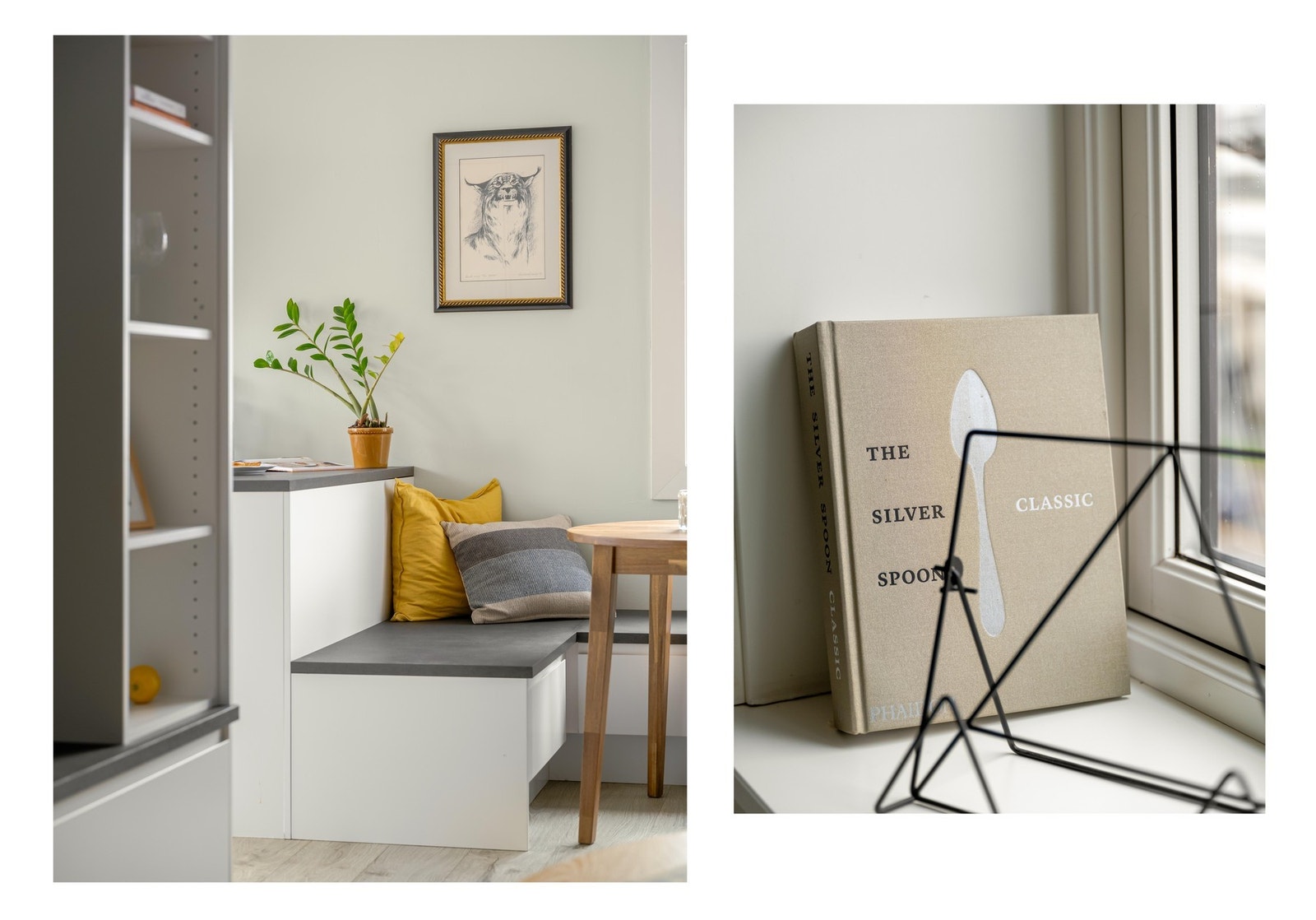 Plassbygd sittebenk i tilknytning til kjøkkenet. Galleribilde