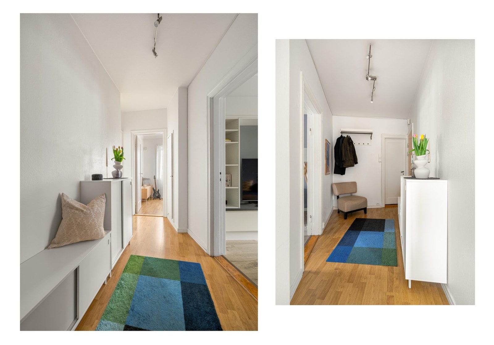 Velkommen hjem! Entrée med plass til garderobeskap og annen oppbevaring. Galleribilde