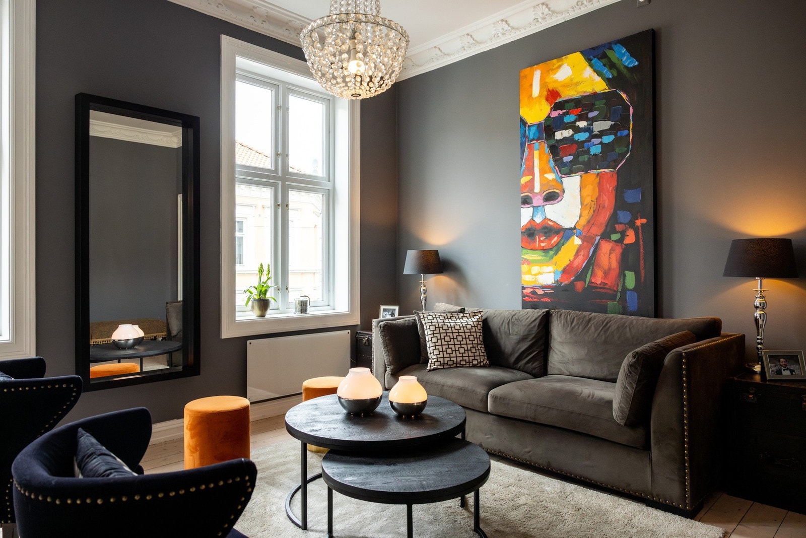 God takhøyde målt til 3,16 meter i stuen. Galleribilde