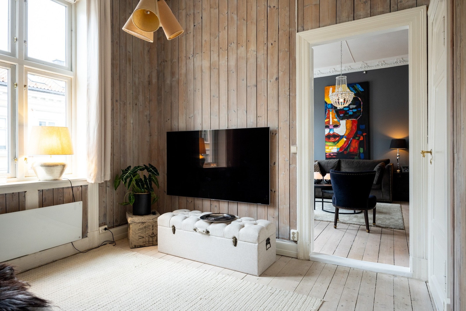 Soverom, benyttes i dag som TV-stue. Galleribilde