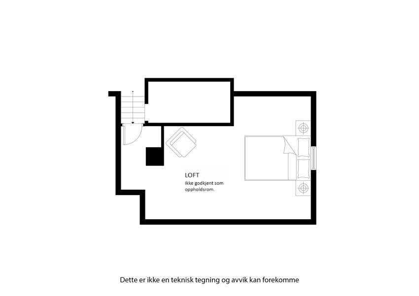 Plantegning loft Prestegaten 8 Galleribilde