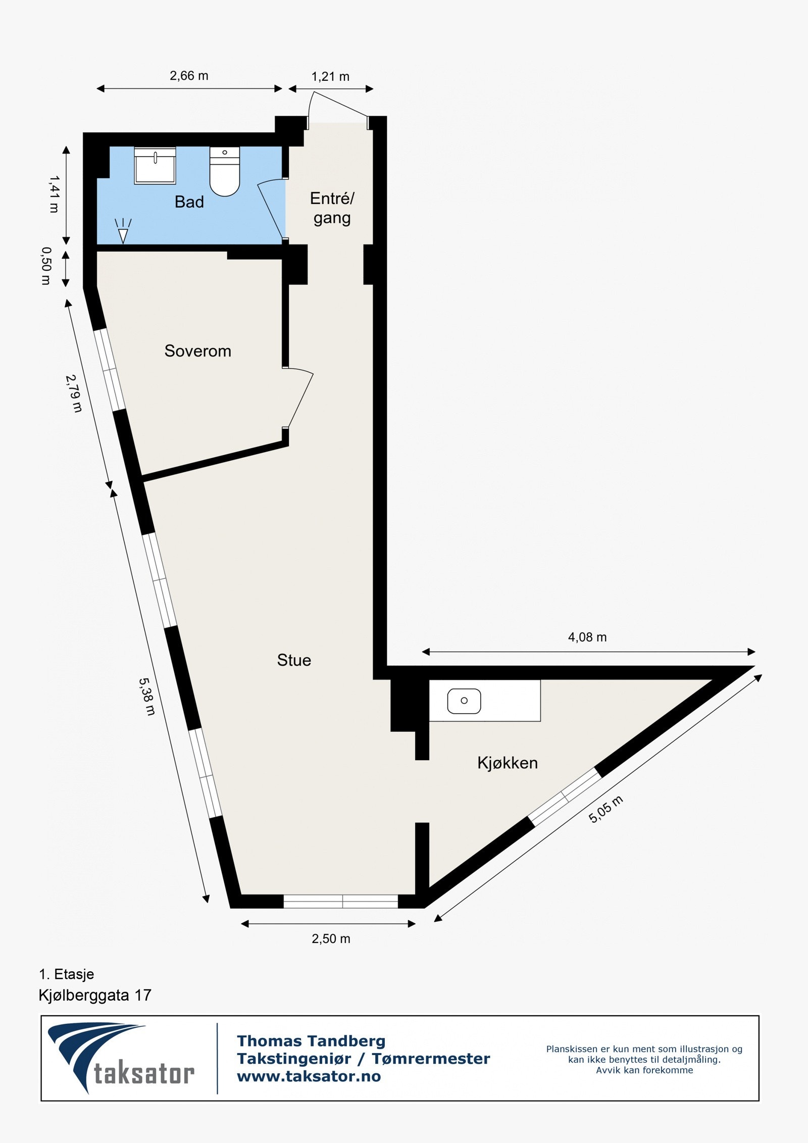 Leiligheten har en effektiv og praktisk planløsning. Galleribilde