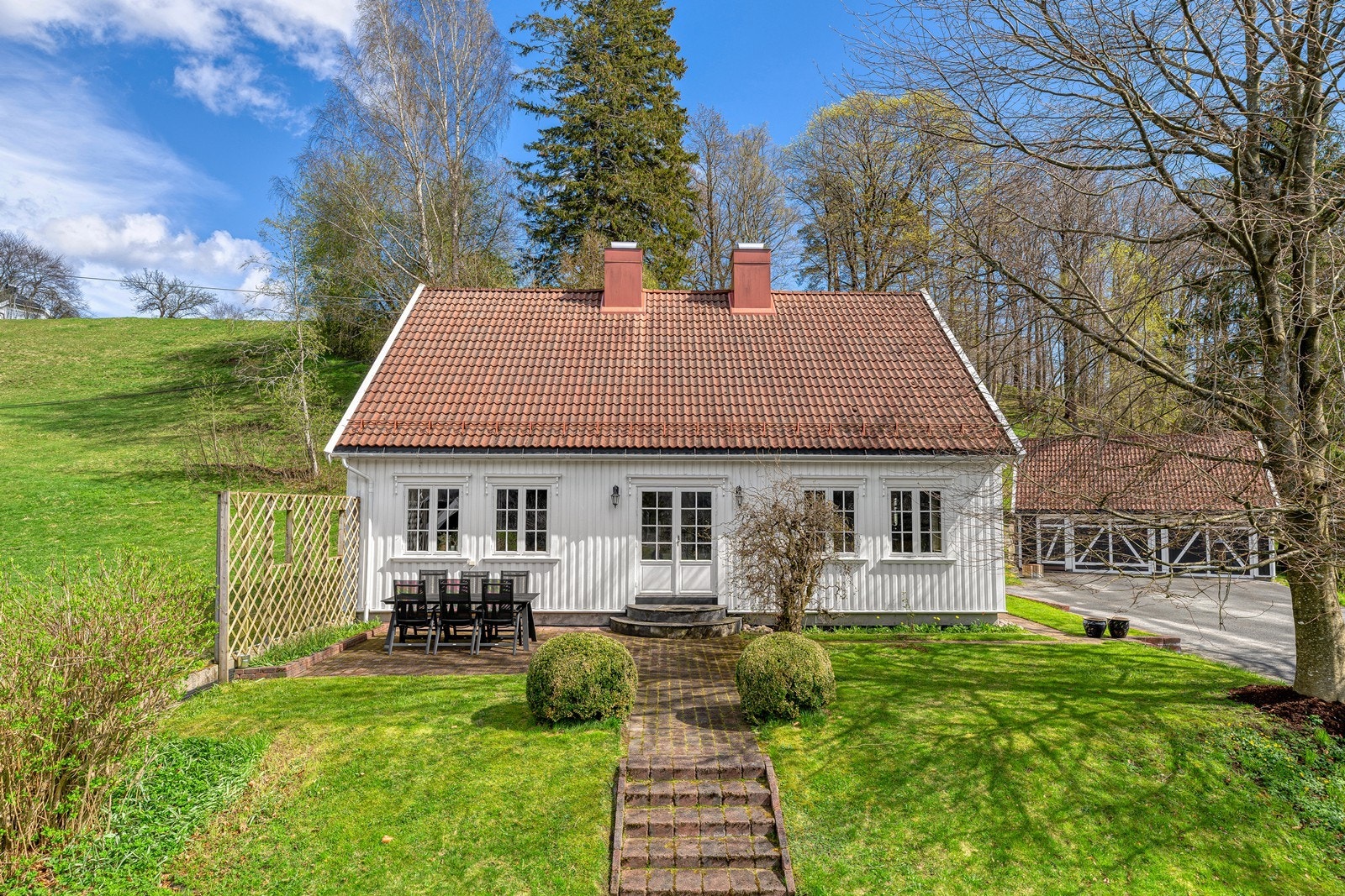 Eiendommen har en vakker og åpen beliggenhet i landlige omgivelser. Tomten er på over 3,2 mål! Galleribilde