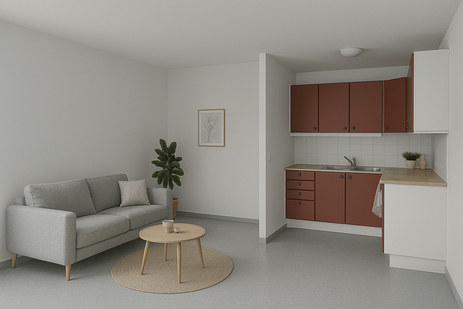 Det annonseres flere lignende leiligheter i samme bygg og bildet er derfor en illustrasjon, ikke en lovnad av faktisk leilighet tilgjengelig. Galleribilde