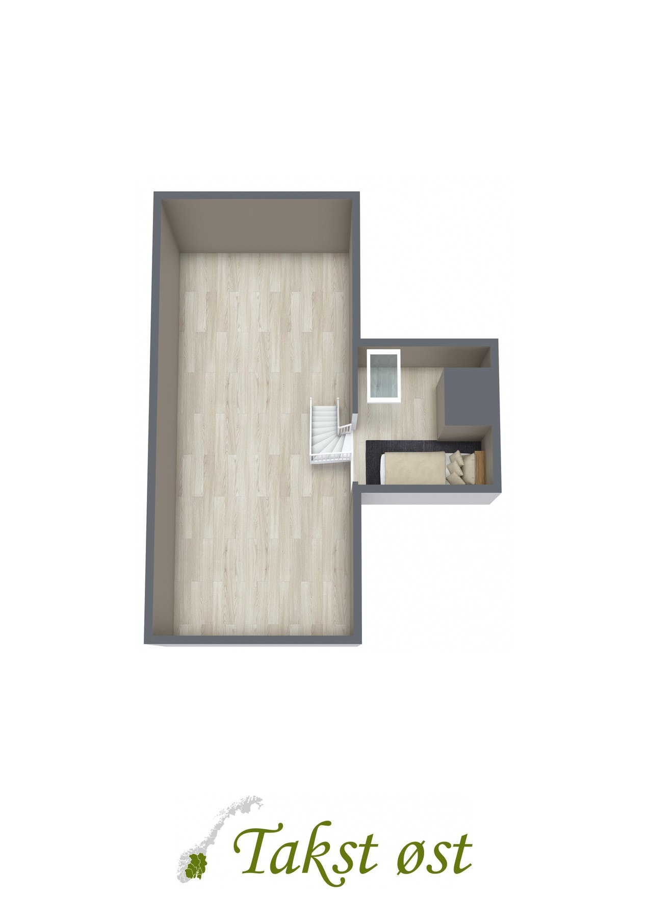 3D plantegning hems - avvik kan forekomme. Galleribilde