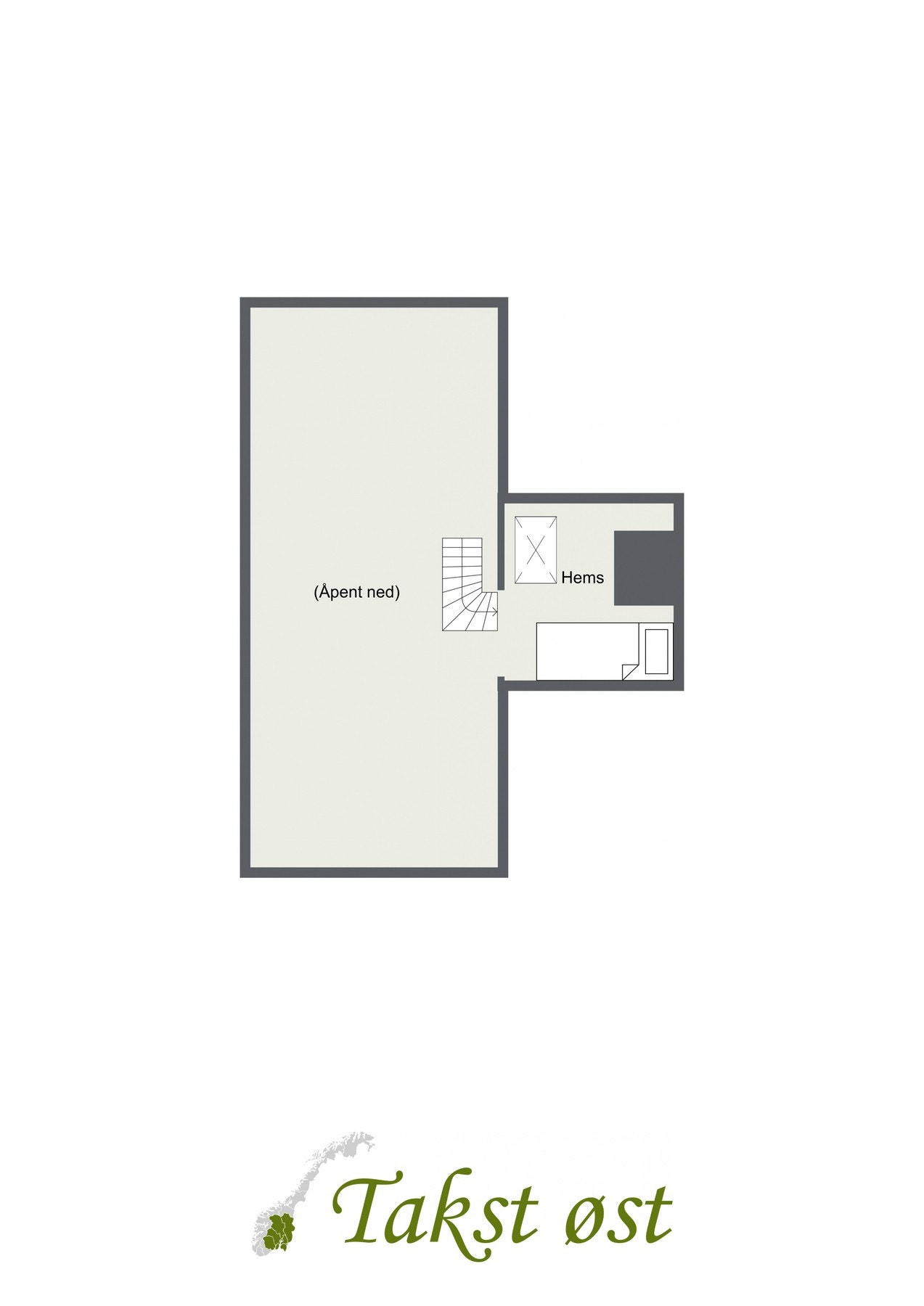 3D plantegning hems - avvik kan forekomme. Galleribilde