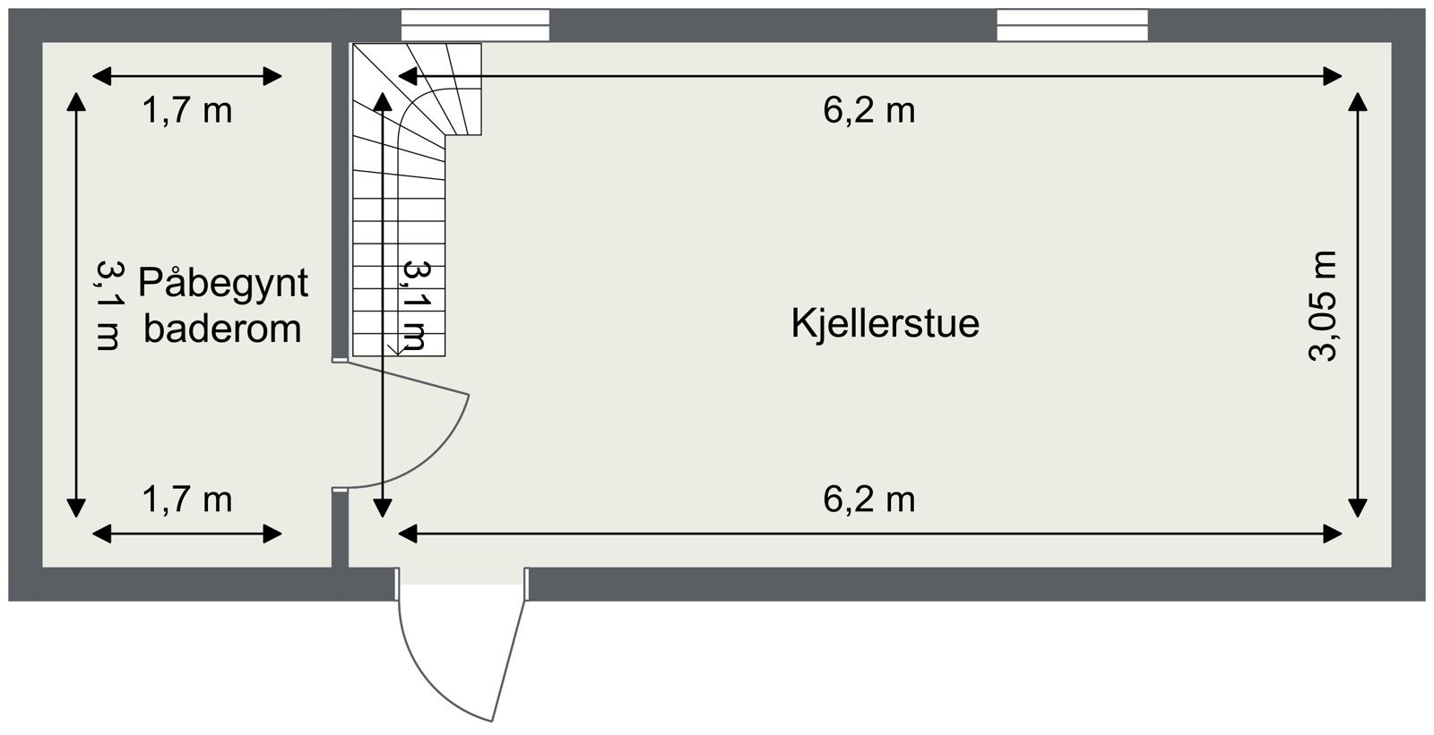 Skisse med mål (U. etg) Galleribilde