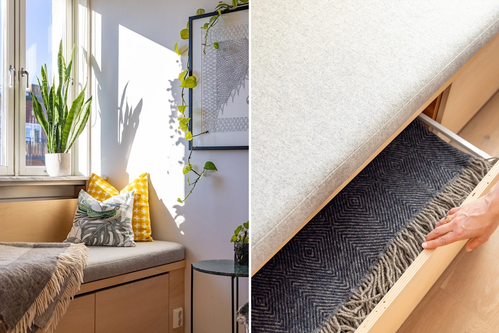 Oppbevaring også under sofaen. Galleribilde