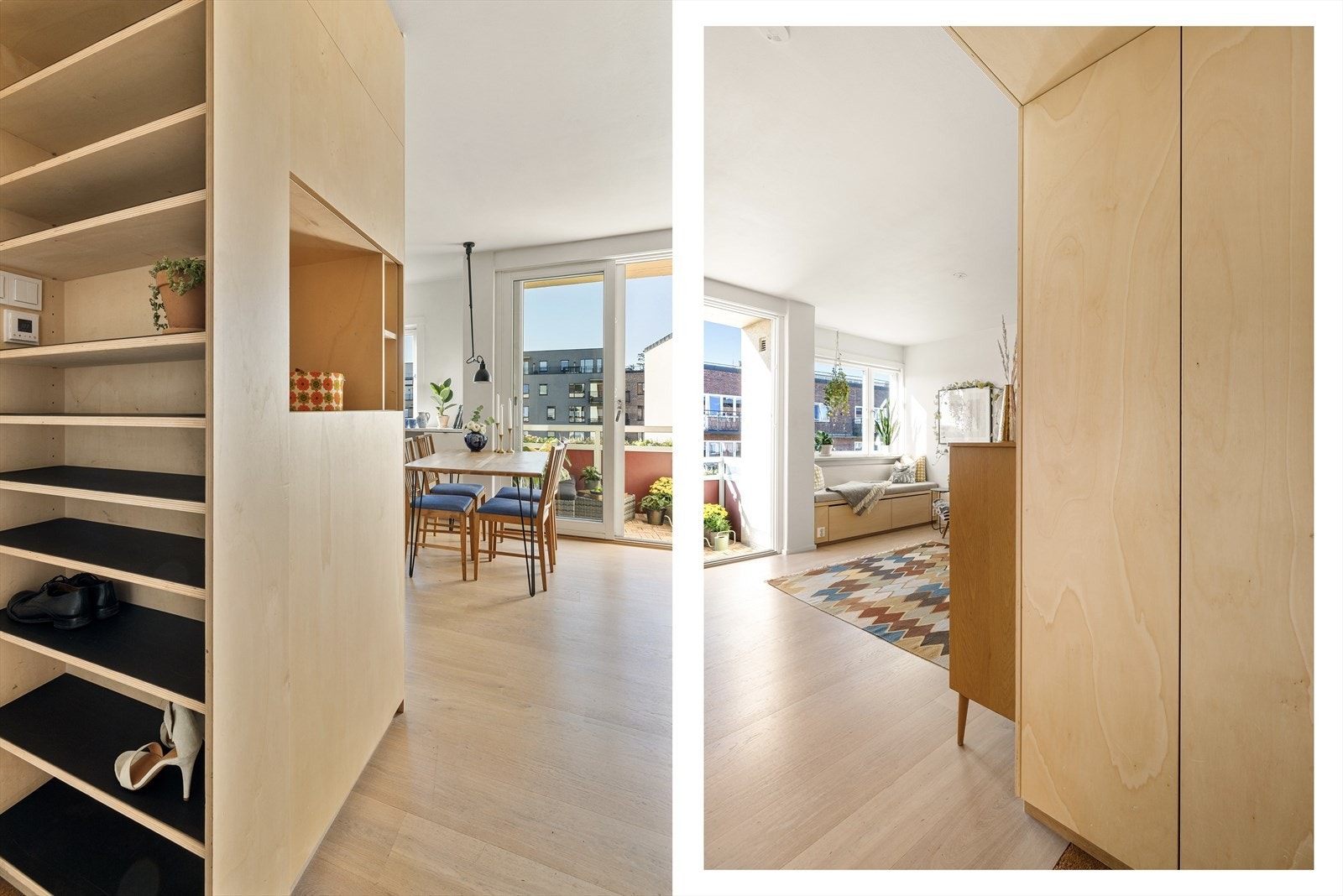 Praktisk skohylle og romslig garderobe. Galleribilde