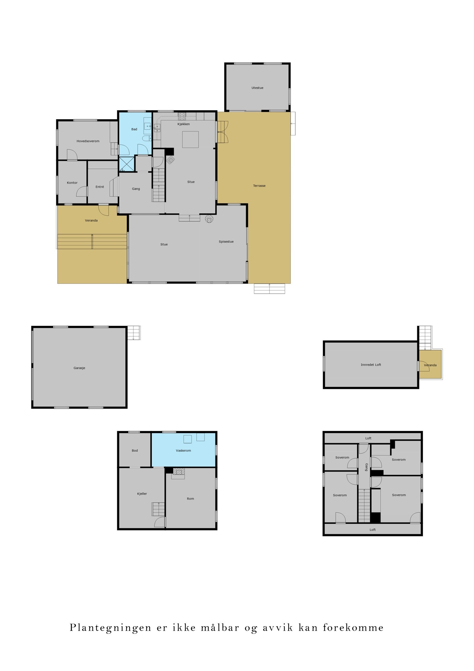 Plantegning alle plan Galleribilde