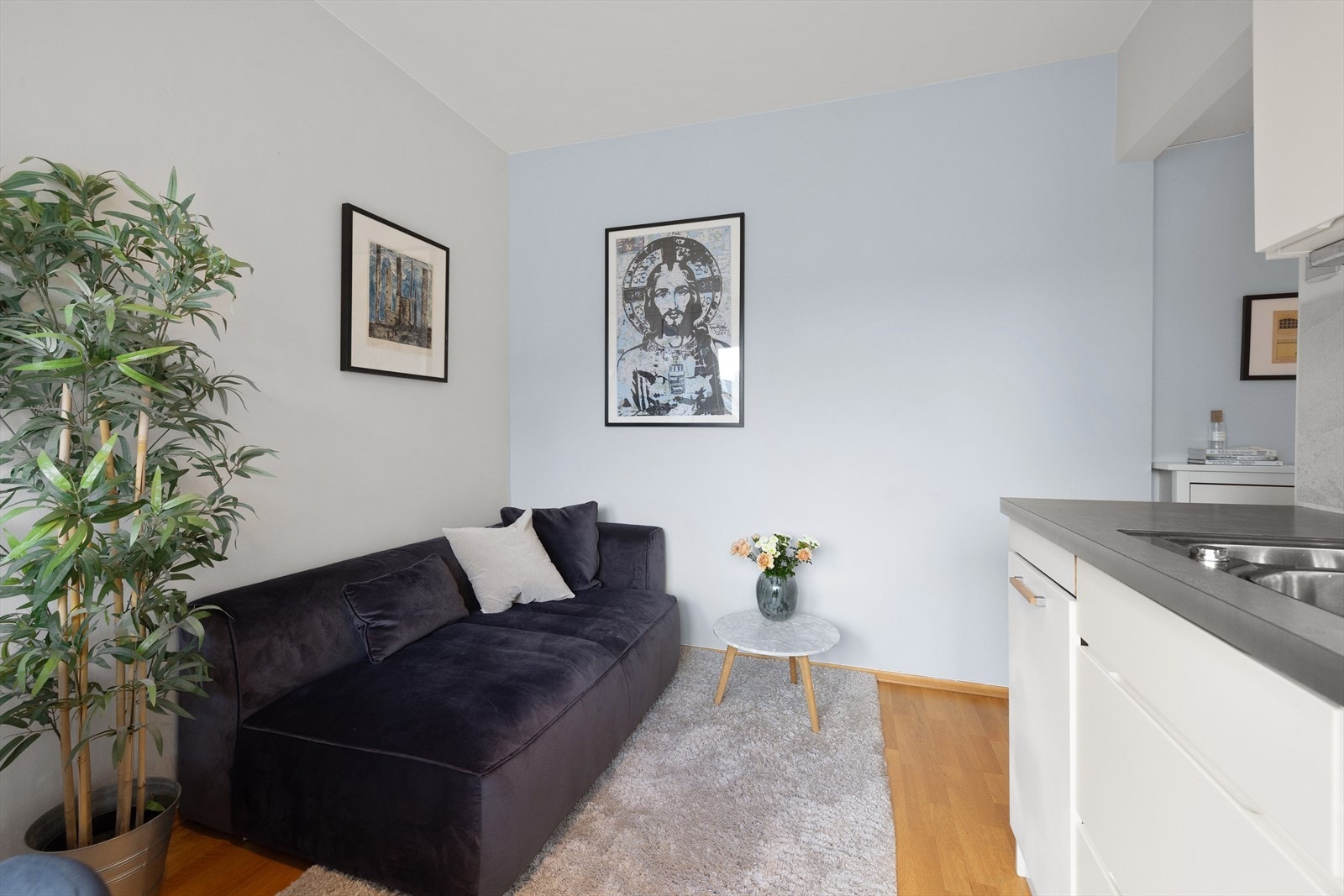 Det er plass til sofa med tilhørende sofabord og evt vegghengt TV. Galleribilde