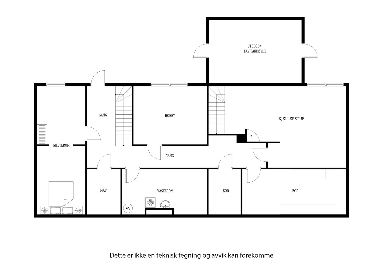 Plantegning underetasjen Galleribilde