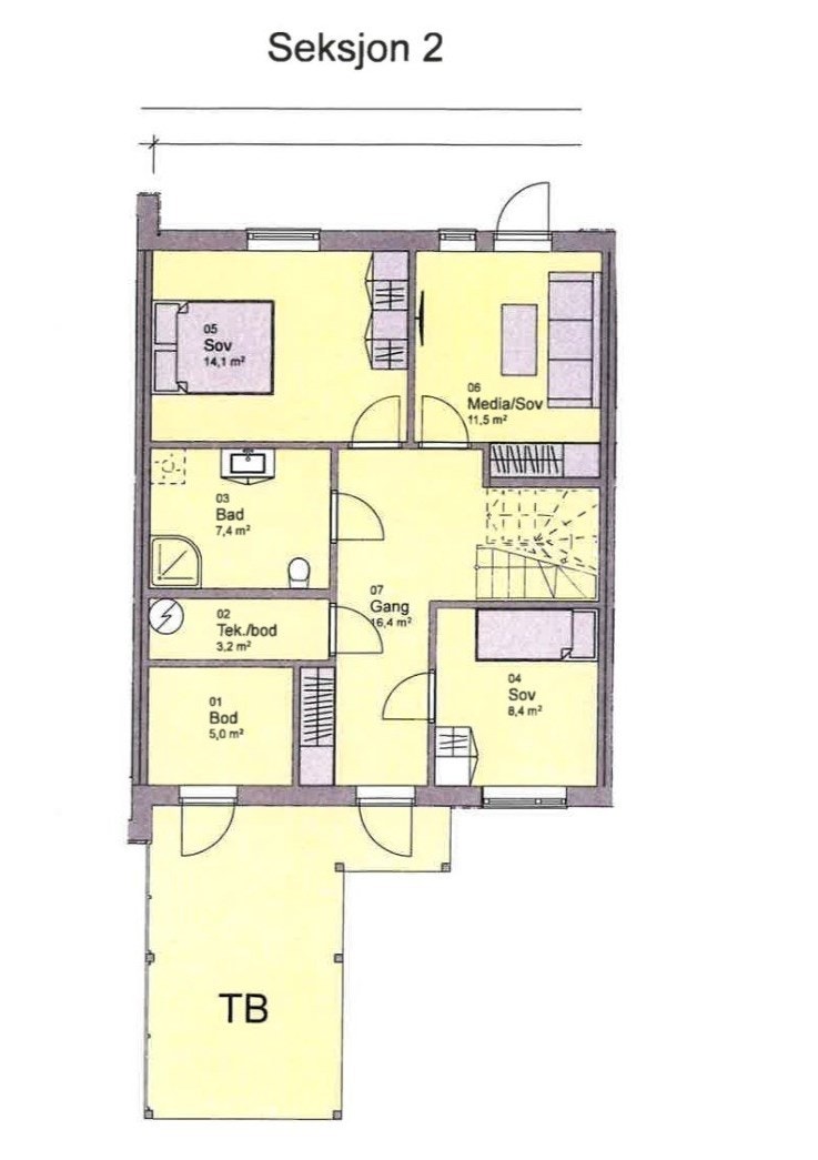 Plantegning 2. etasje Galleribilde