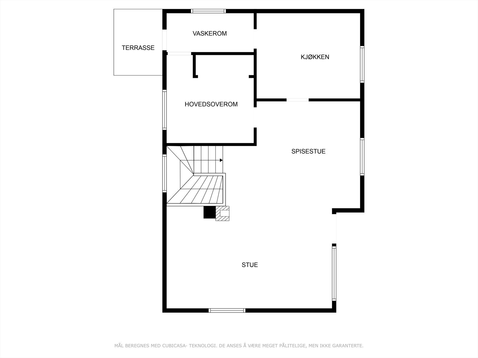 Plantegning hovedetasje. Galleribilde