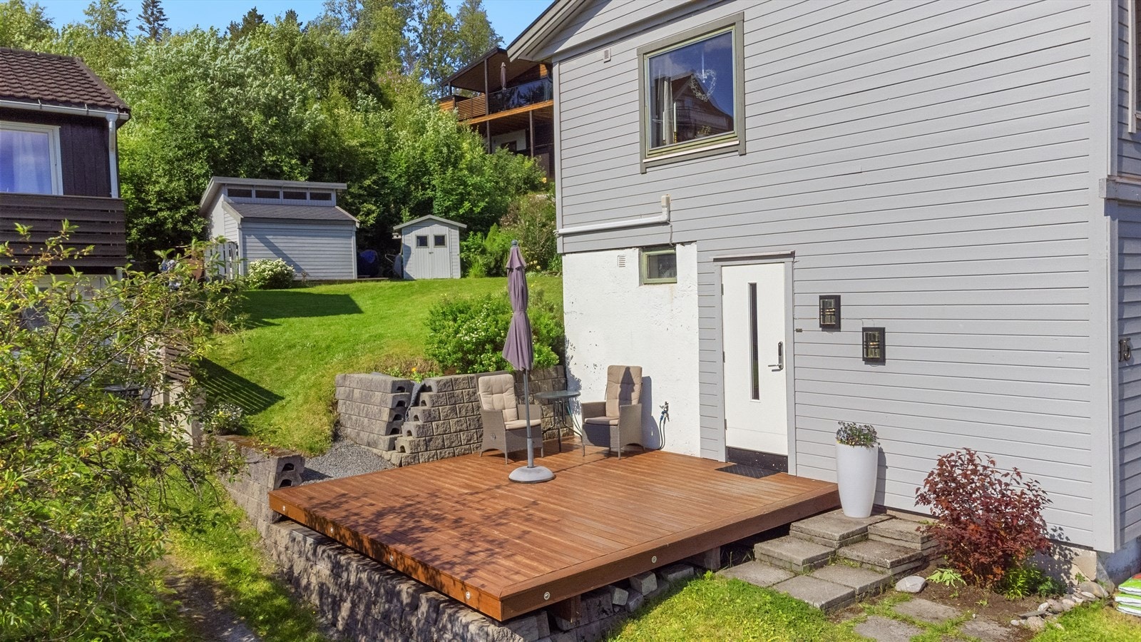 Solrike utearealer. Galleribilde