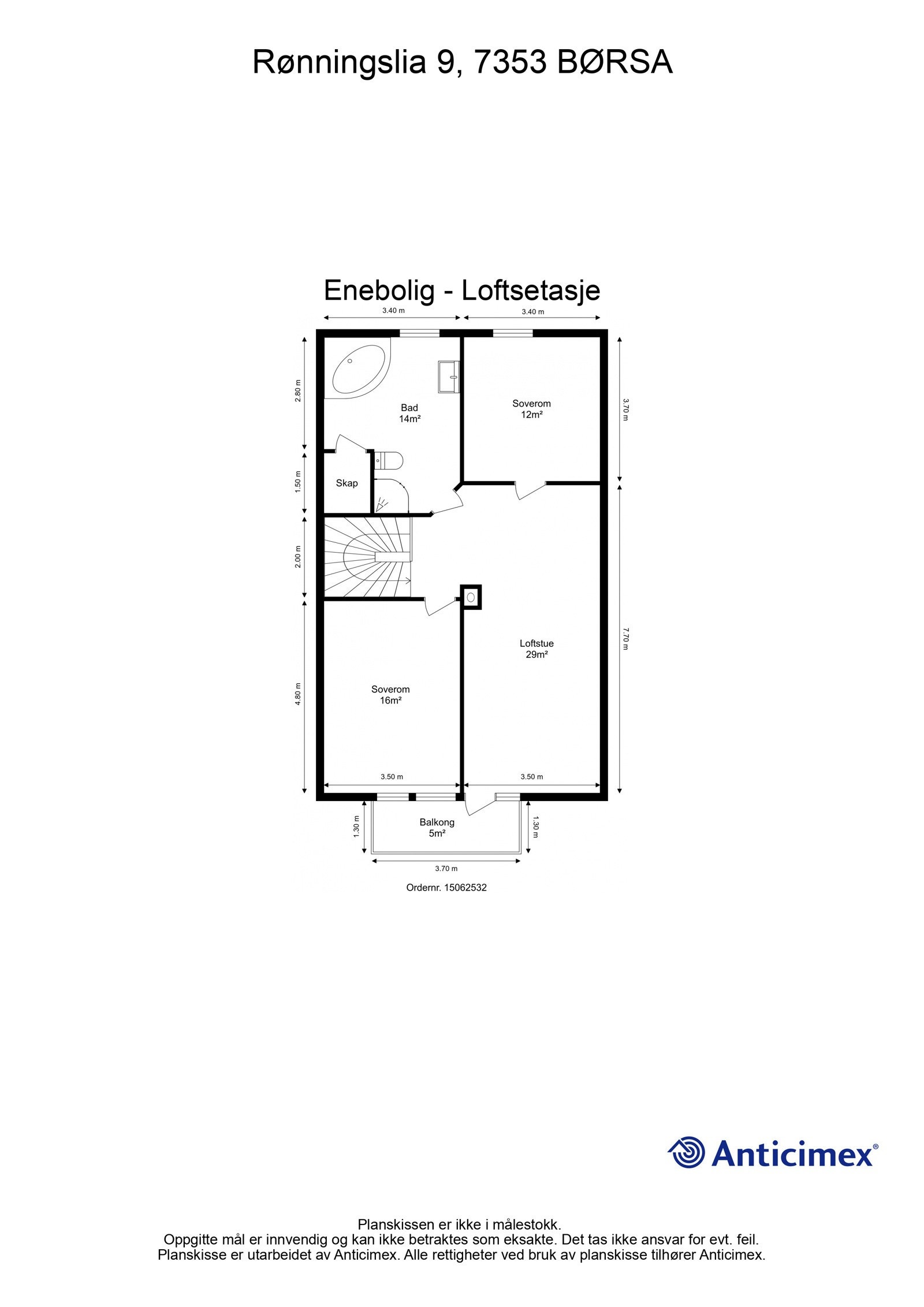 Plantegning - Loftsetasje Galleribilde