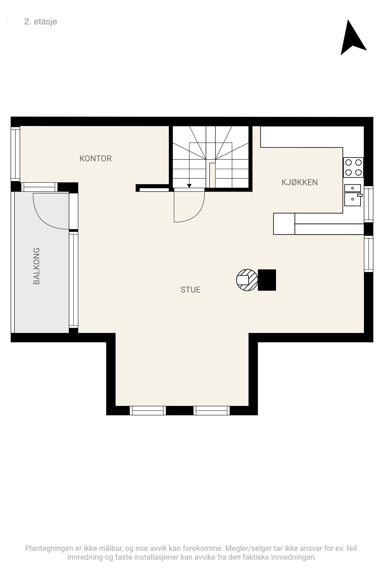 Plantegning 2. etasje Galleribilde