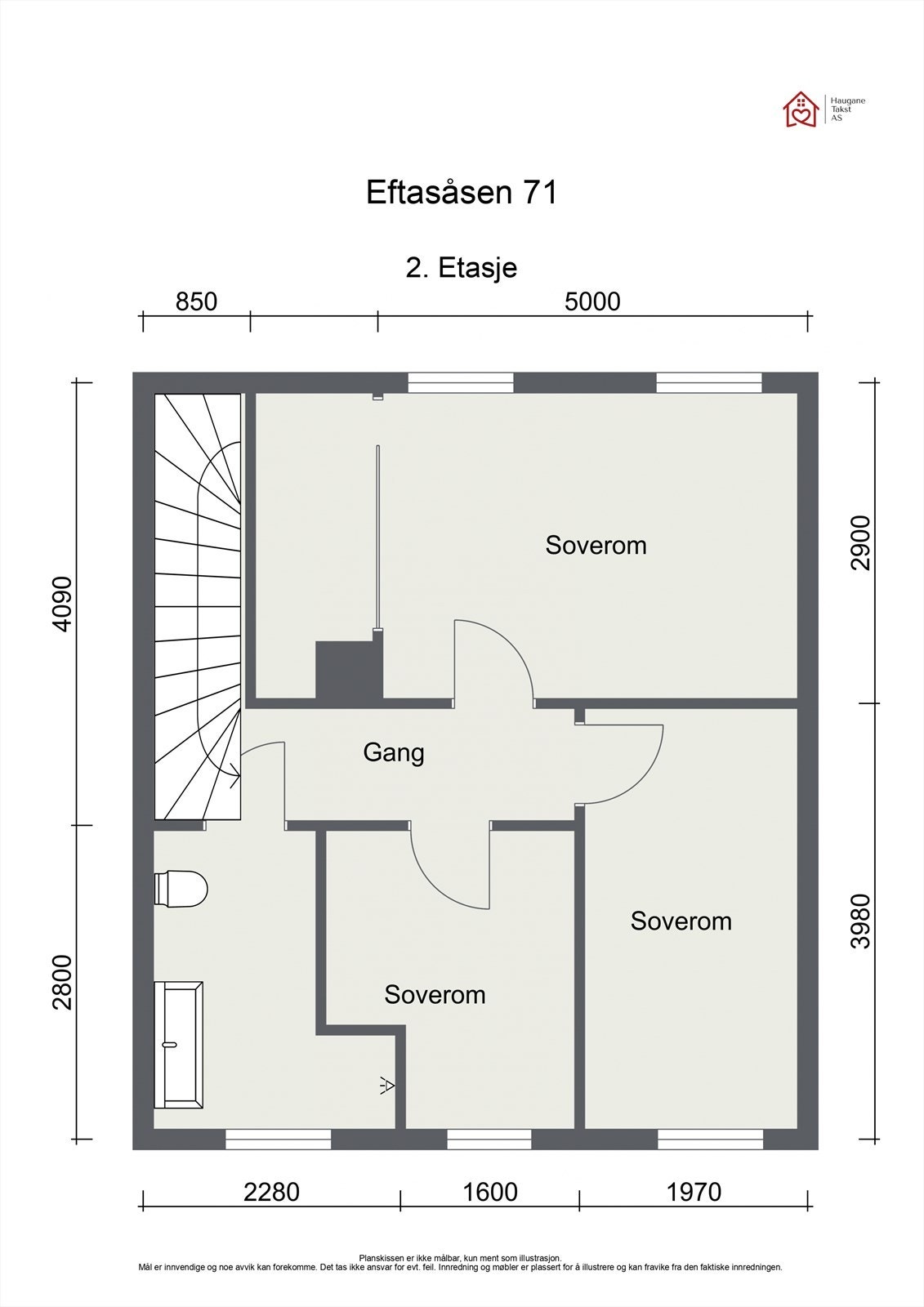 Planløsning 2.etasje Galleribilde