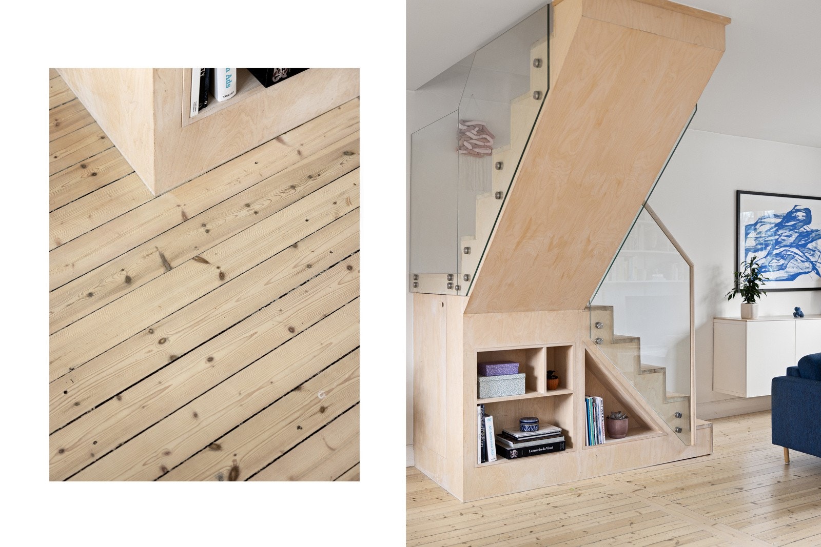 Finn Christiansen er arkitekten bak trappen, og Lorentzen trevare har laget de møbelsnekrede løsningene. Galleribilde