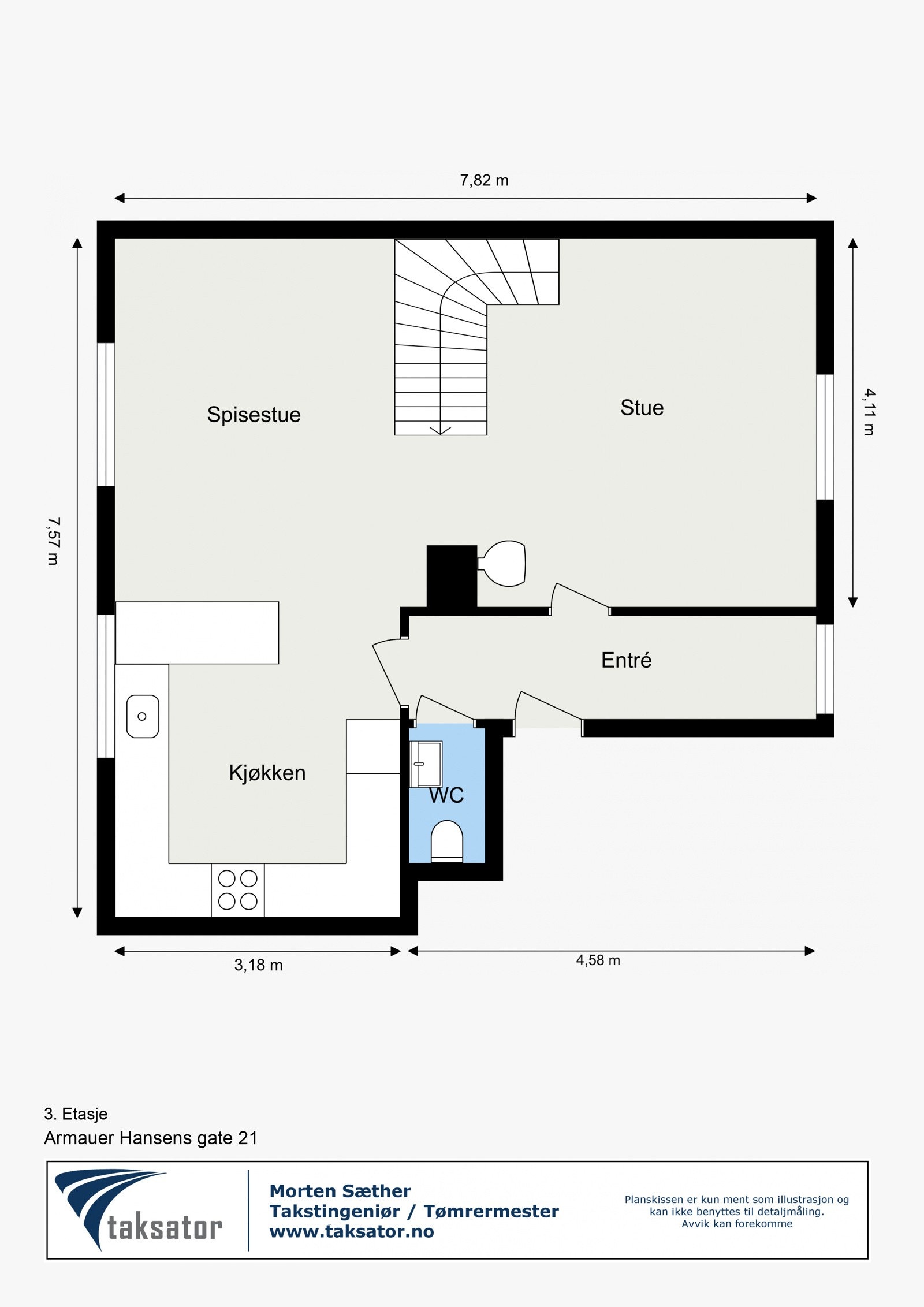 Plantegning 3. etasje. Galleribilde
