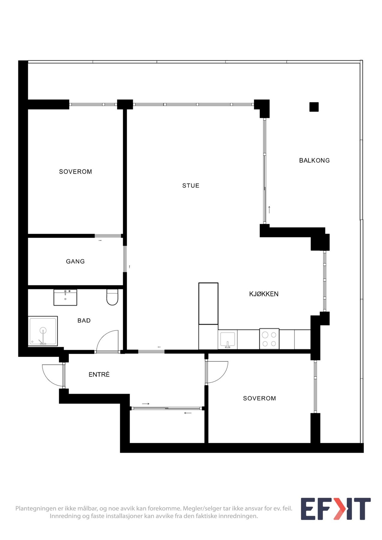 Plantegning av leiligheten Galleribilde
