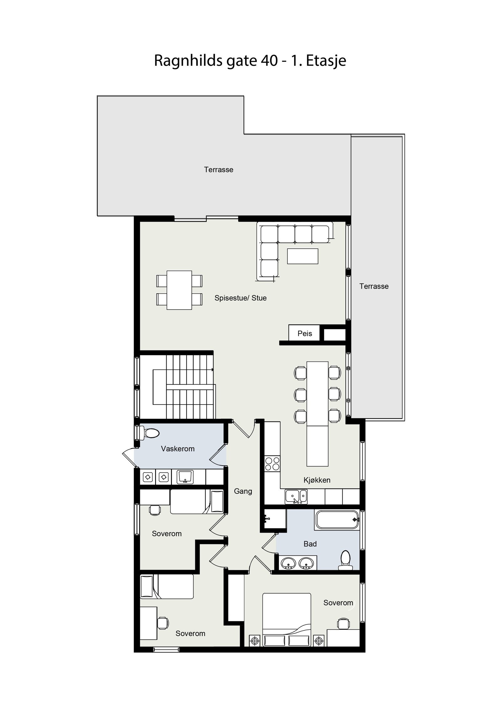 Plantegning - 1. etasje. Galleribilde