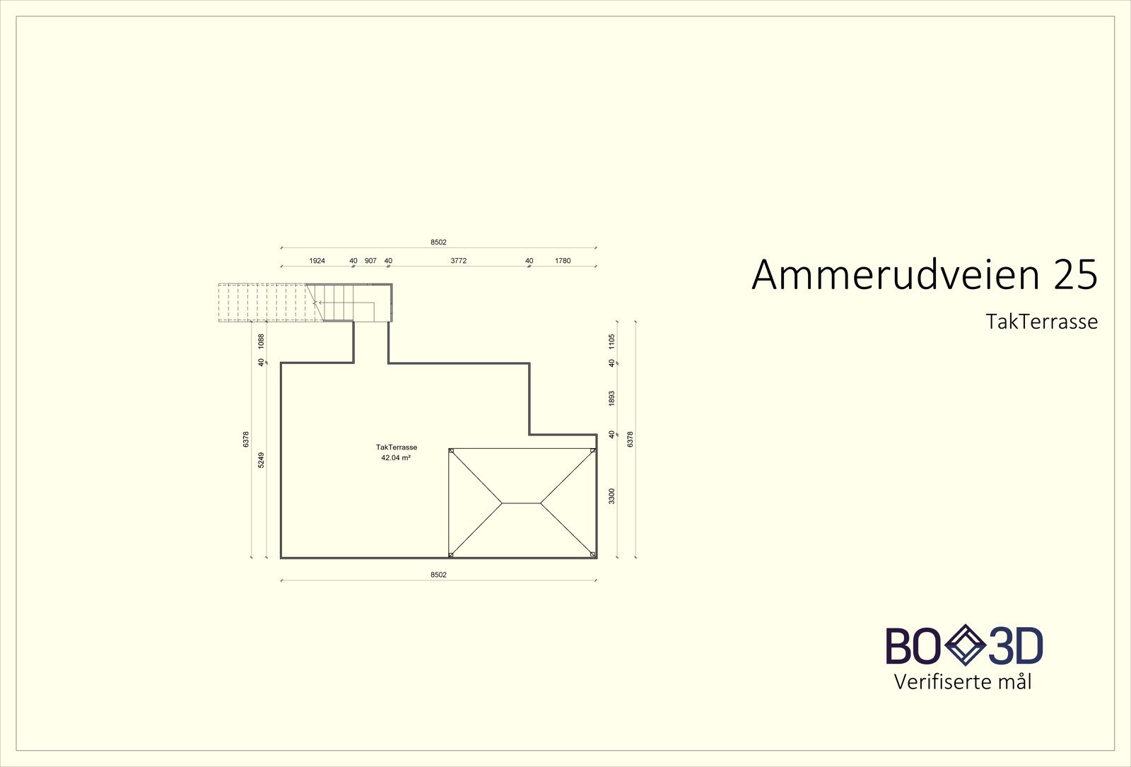 Takterrasse plantegning Galleribilde
