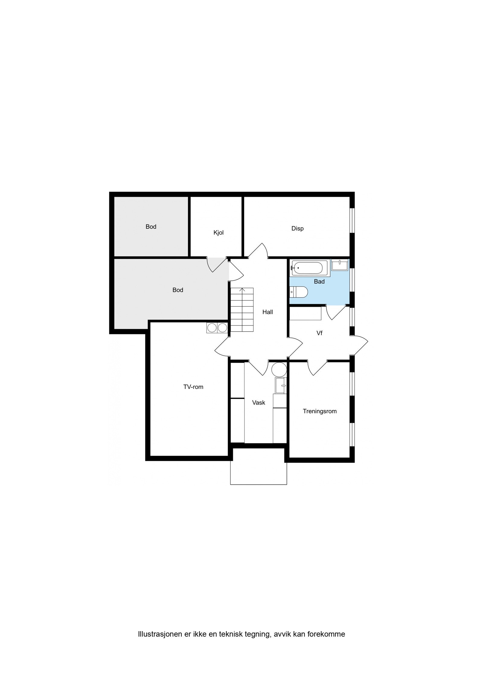 Plantegning underetasje. Galleribilde