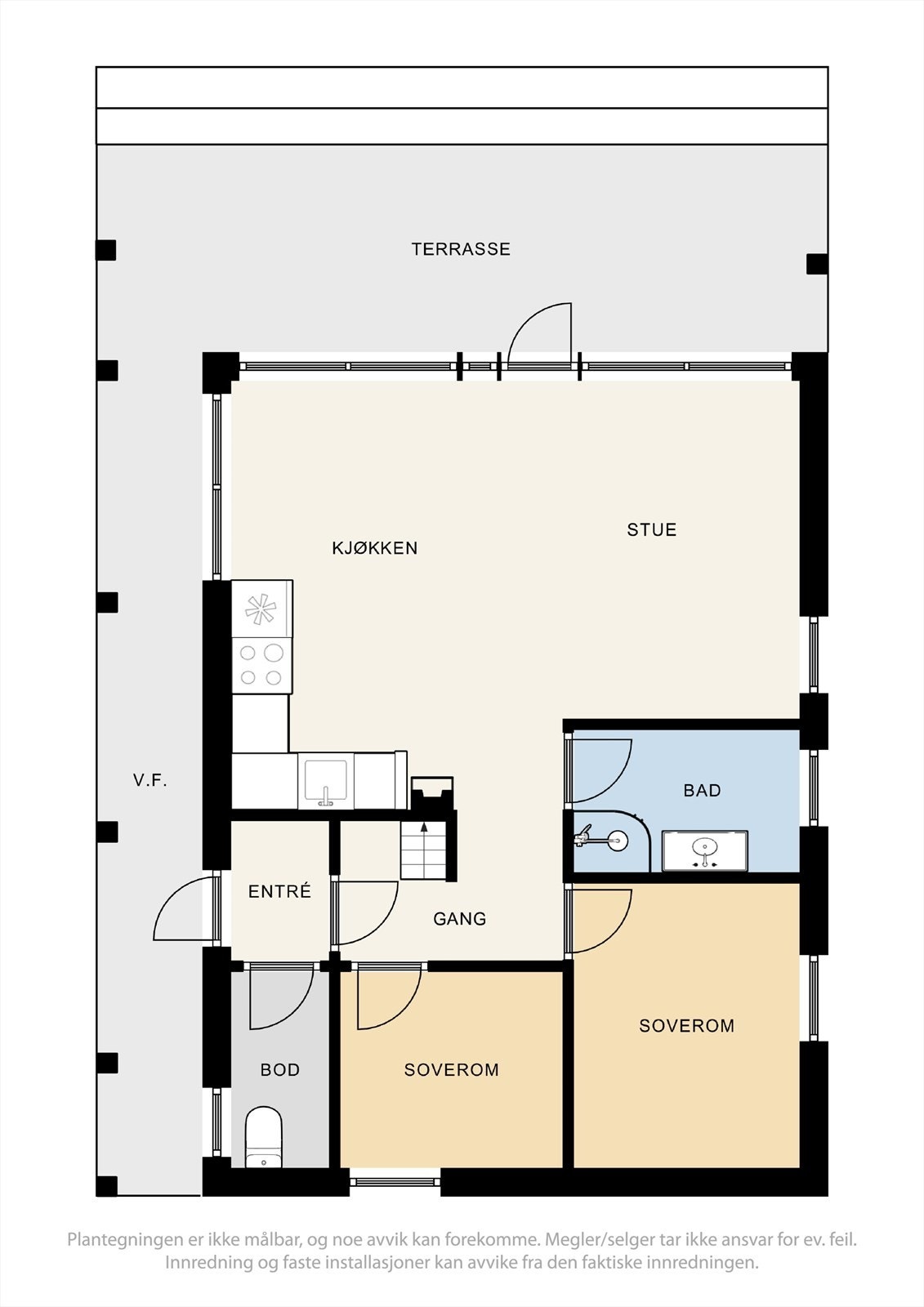 Plantegning 1. etasje (hytte) Galleribilde