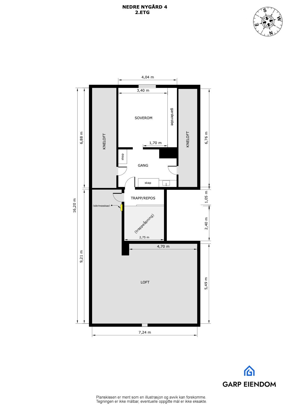 Plantegning 2.etasje Galleribilde